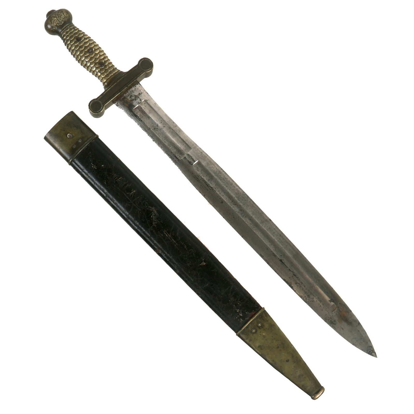 Buy Original U.S. Civil War Rare First Year Production Ames Model 1832 Artillery Short Sword with Scabbard - Dated 1833 | Original Firearms Antique For Sale
