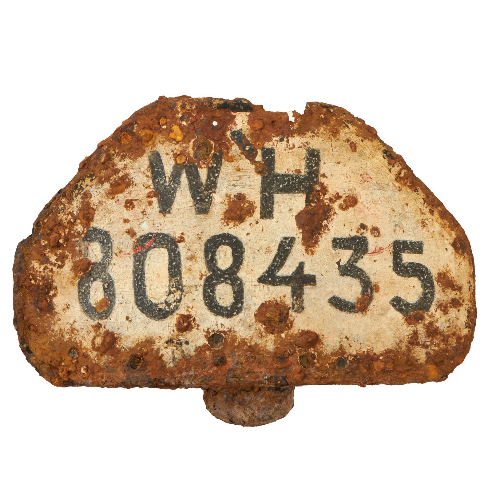 Buy Original German WWII Wehrmacht Heer Army Motorcycle Relic Condition Rear Fender License Plate - WH-808435 | Original Firearms Antique For Sale