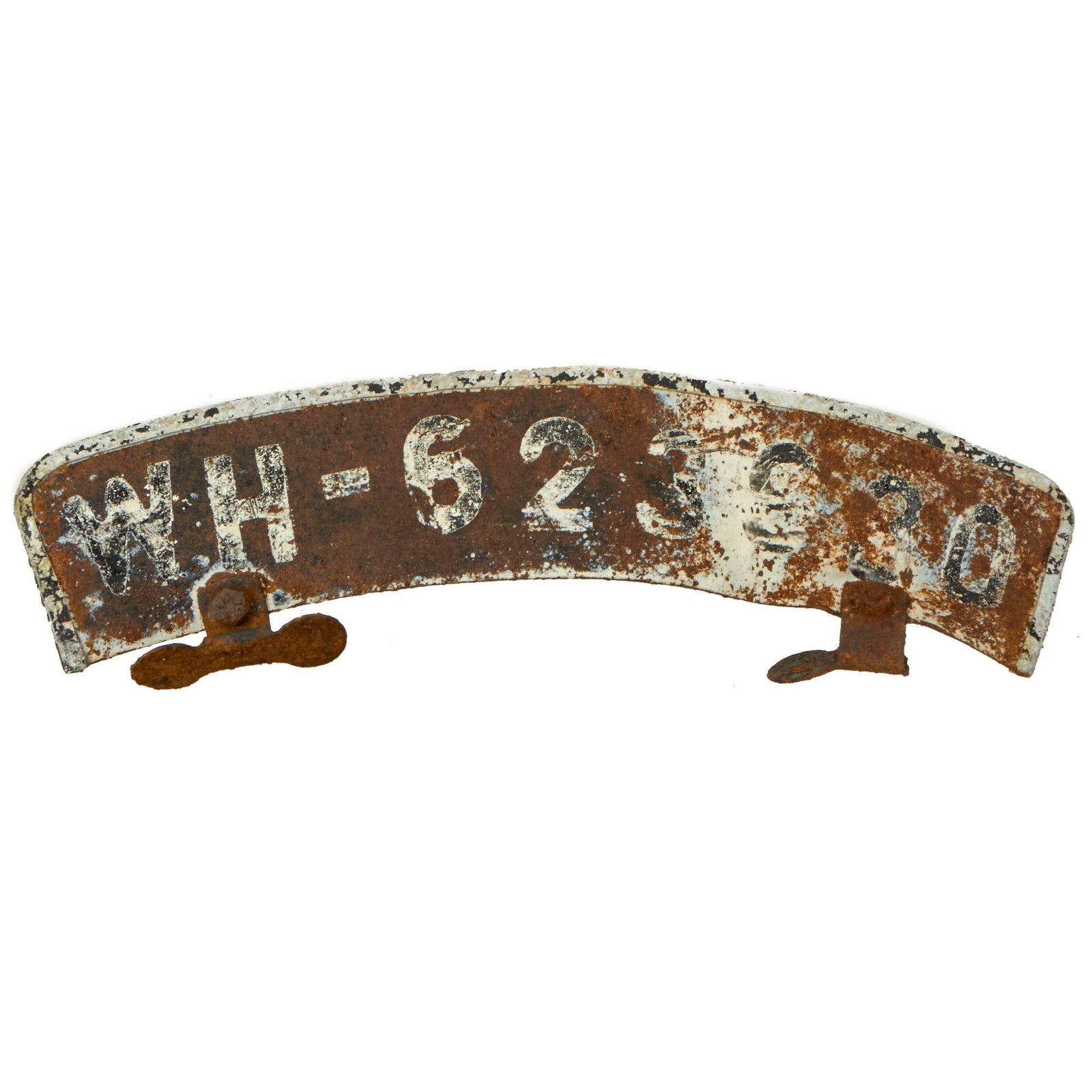 Buy Original German WWII Wehrmacht Heer Army Motorcycle Relic Condition Front Fender License Plate - WH-623930 | Original Firearms Antique For Sale