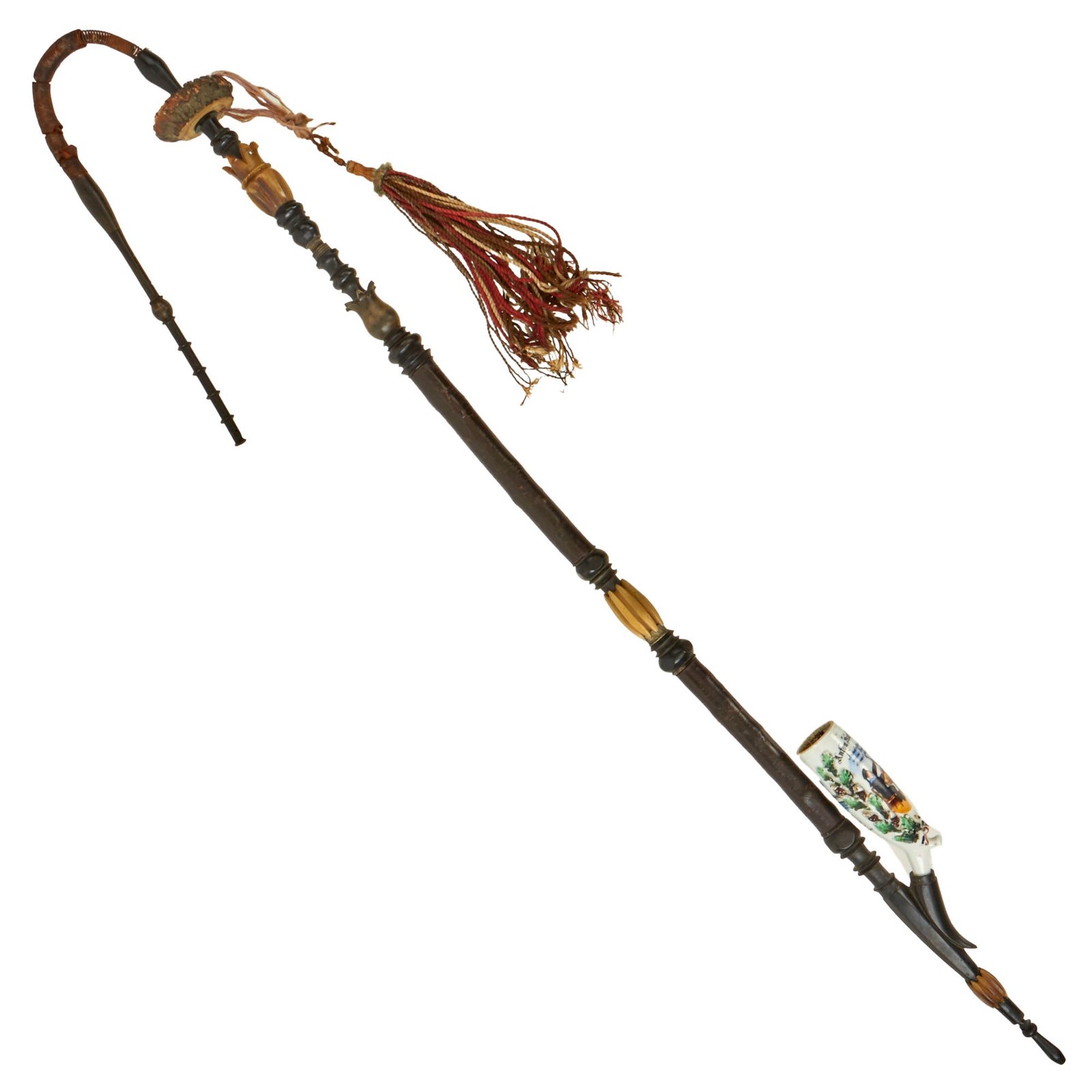 Buy Original Imperial German WWI Era Kaiserliche Marine SMS Kaiser Wilhelm II Multi-Piece Wood and Porcelain Pipe - dated 1906 | Original Firearms Antique For Sale