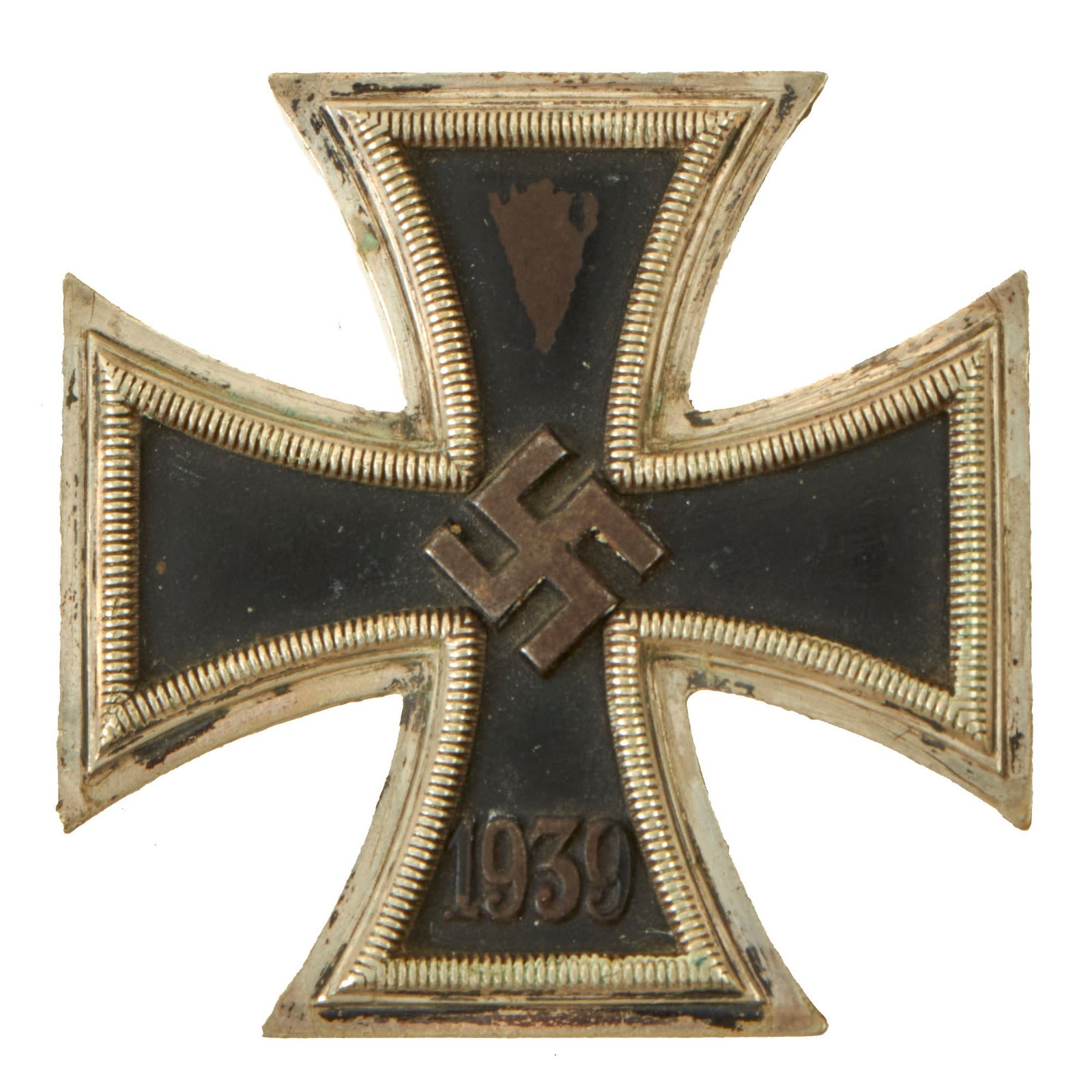 Buy Original German WWII Iron Cross First Class 1939 EKI with Vertical Pinback - Unmarked | Original Firearms Antique For Sale