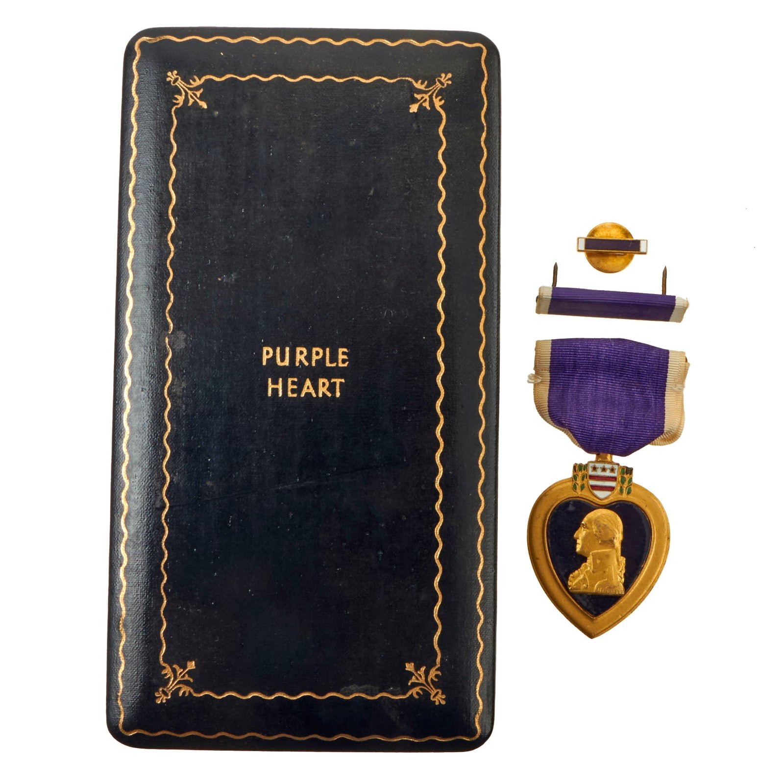 Buy Original U.S. WWII Numbered Purple Heart Medal with Pin & Ribbon in Original Presentation Case - #241424 | Original Firearms Antique For Sale