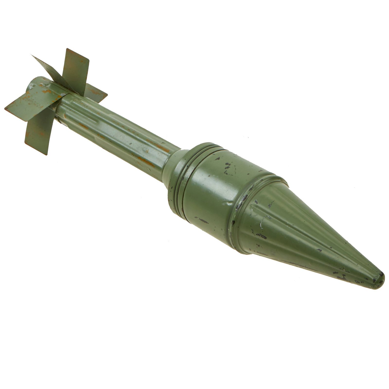 Buy Original U.S. 21st Century Explosive Ordnance Disposal Team Inert RPG-2 Rocket With Resin Warhead and Original Tailfin Assembly | Original Firearms Antique For Sale