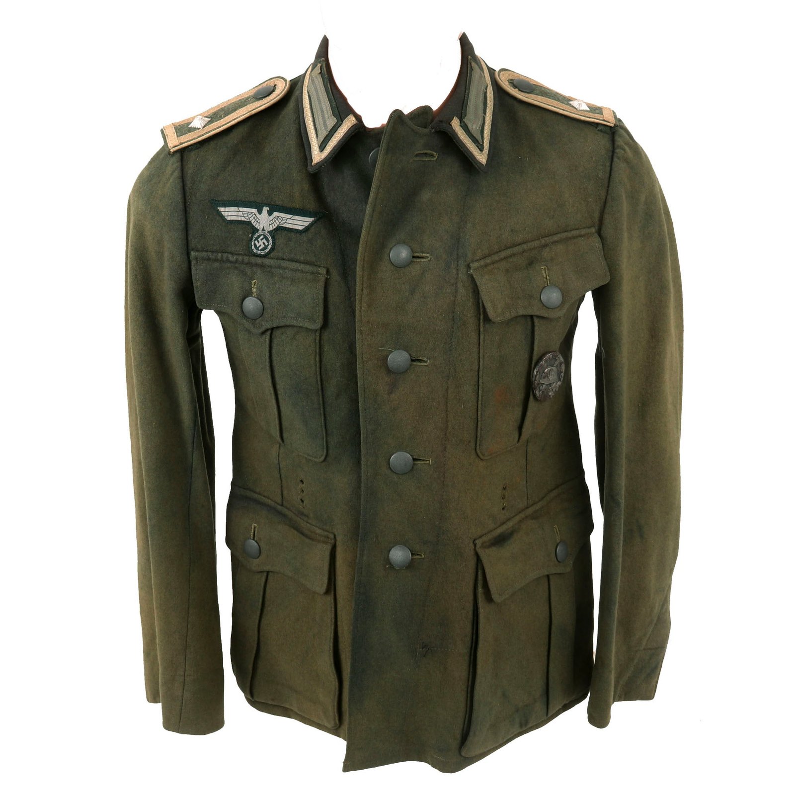 Buy Original German WWII Depot Refitted Heer Army Infantry Feldwebel NCO M36 Uniform Tunic - Replica Shoulder Boards | Original Firearms Antique For Sale