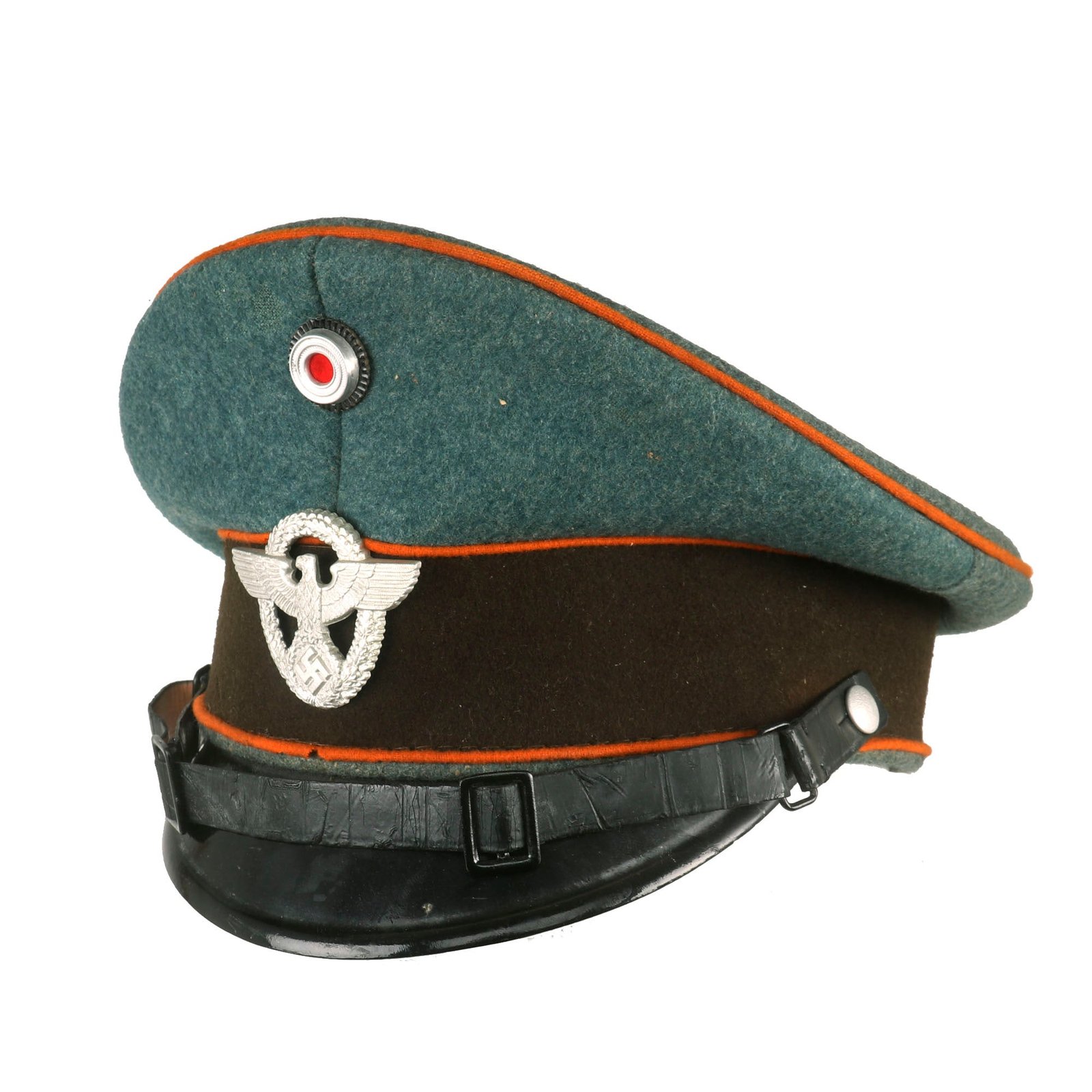 Buy Original German WWII Gendarmerie Rural Police NCO's Schirmmütze Visor Cap by Alkero - size 54 ½ | Original Firearms Antique For Sale