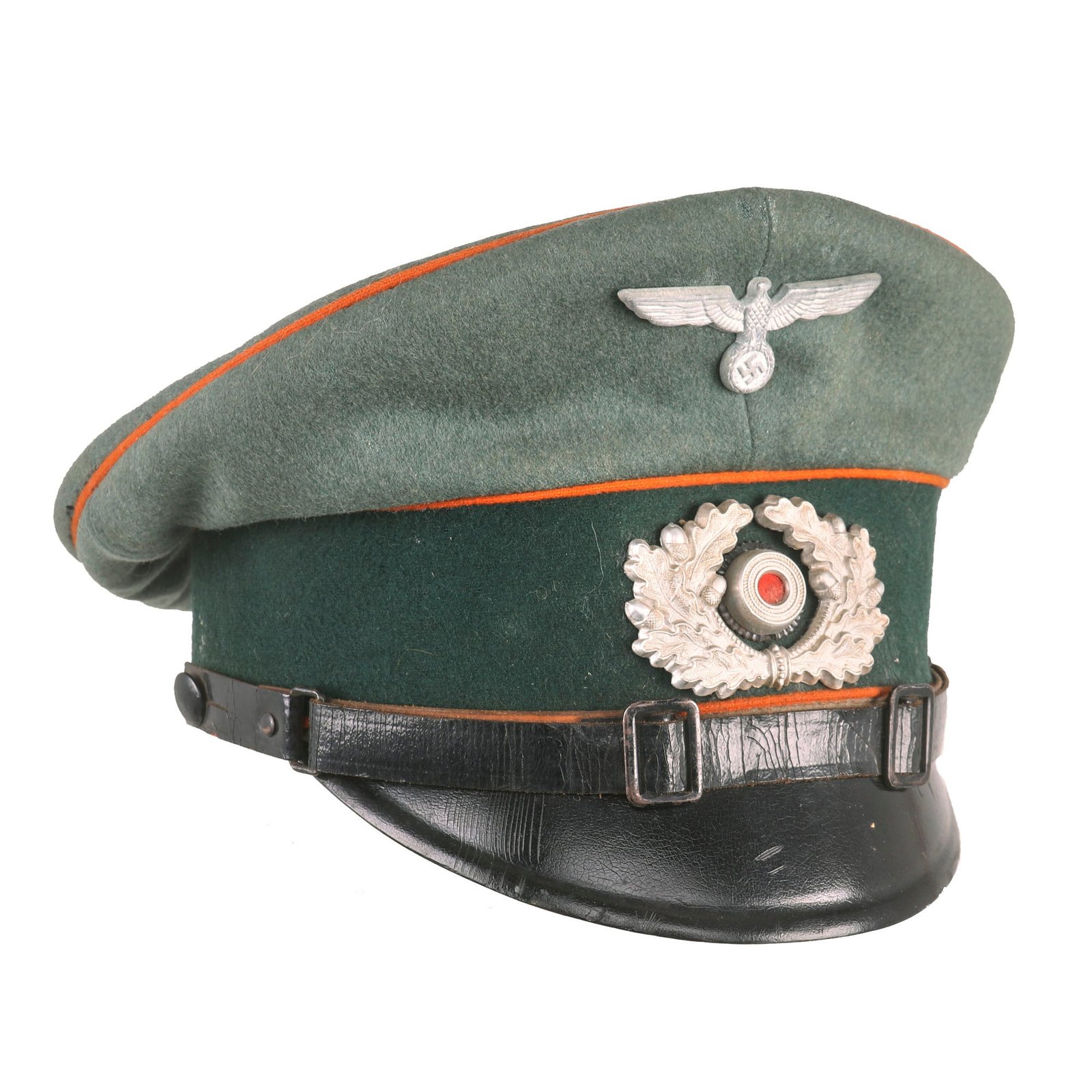 Buy Original German WWII Army Heer Feldgendarmerie EM/NCO Schirmmütze Visor Crush Cap | Original Firearms Antique For Sale