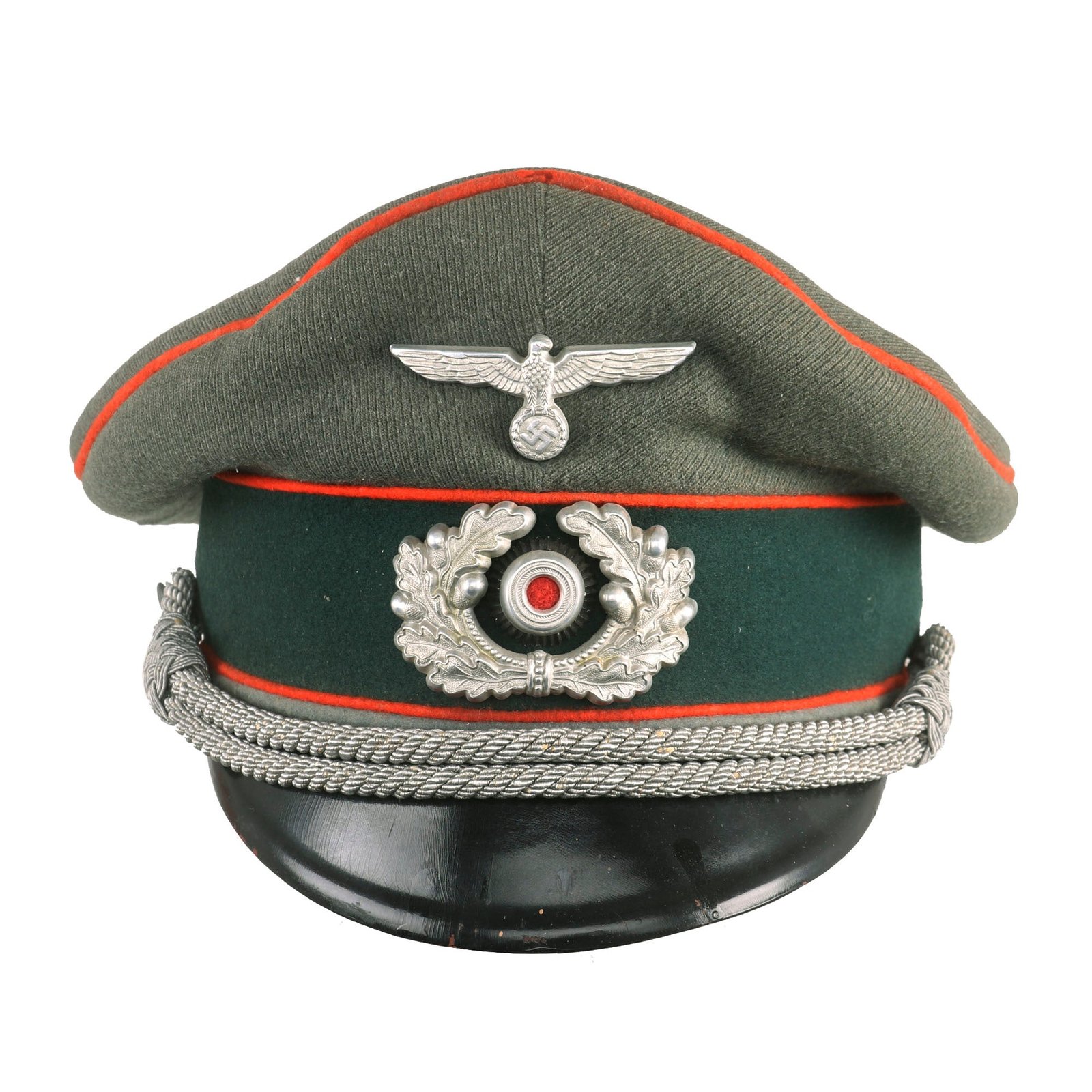 Buy Original German WWII Heer Artillery Officers Schirmmütze Visor Crush Cap by EREL (Double Marked) | Original Firearms Antique For Sale