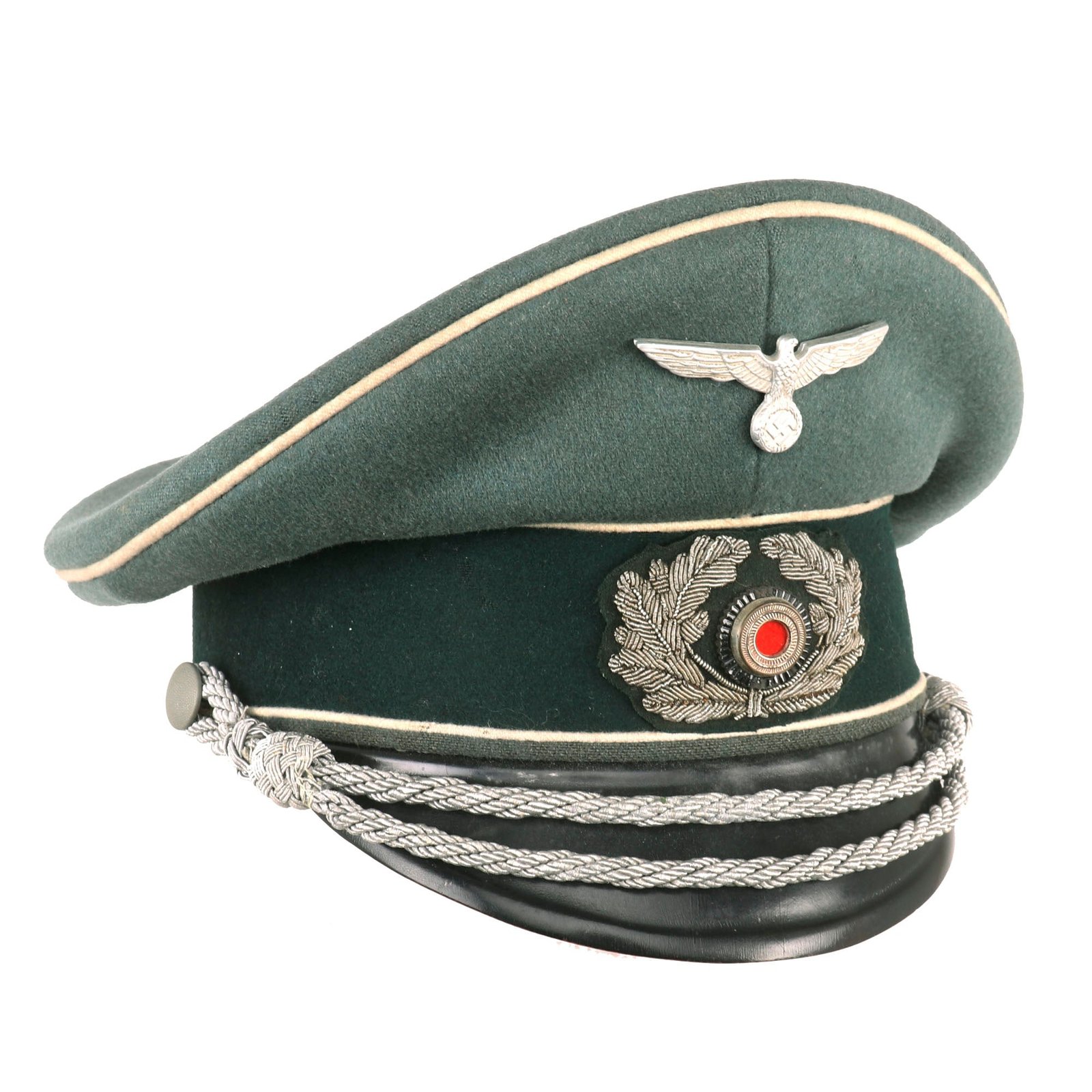 Buy Original German WWII Army Heer Infantry Officers Schirmmütze Visor Crush Cap by Flite - Damaged Chinstrap | Original Firearms Antique For Sale