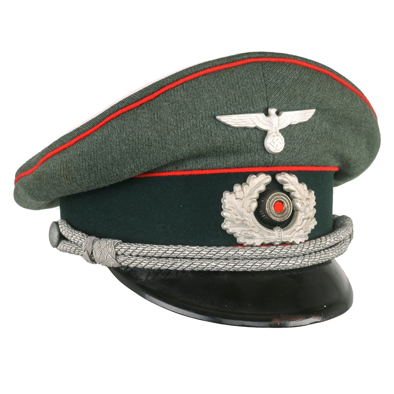 Buy Original German WWII 1937 Dated Army Heer Artillery Officers Schirmmütze Visor Crush Cap by Ago - Size 55 | Original Firearms Antique For Sale