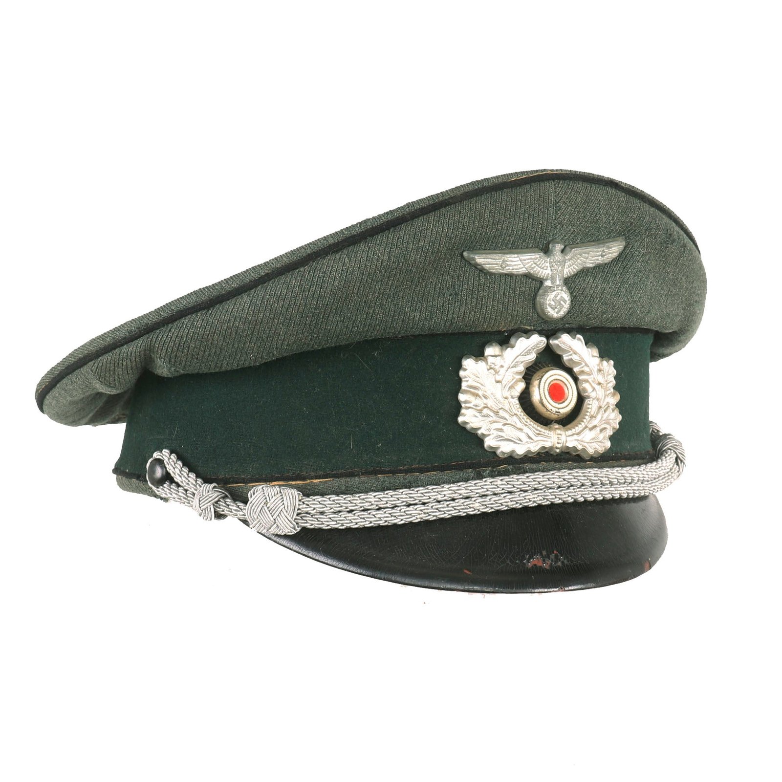 Buy Original German WWII Army Heer Pioneer Officer Schirmmütze Visor Crush Cap - Service Worn - Size 56 ½ | Original Firearms Antique For Sale