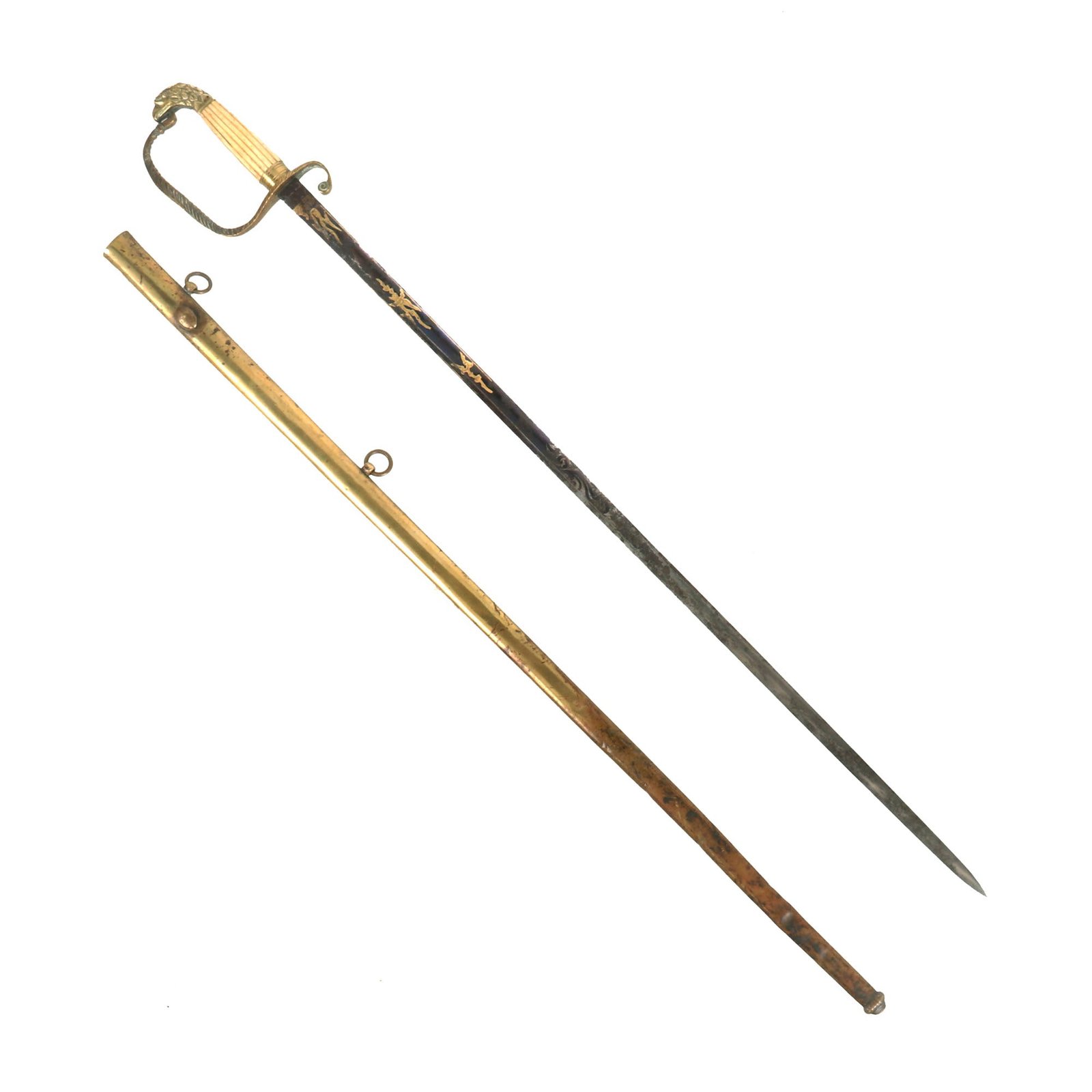 Buy Original U.S. Pre Civil War Era German Made Model 1830 Officer's Eagle Head Sword with Ivory Grip and Scabbard by Gebrüder Weyersberg | Original Firearms Antique For Sale