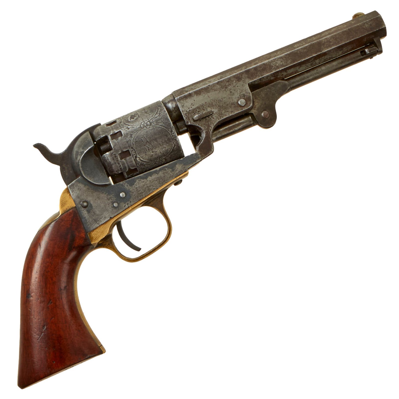 Buy Original U.S. Civil War Manhattan Firearms Series II Navy .36 Percussion Revolver with 5" Barrel - Matching Serial 5510 | Original Firearms Antique For Sale