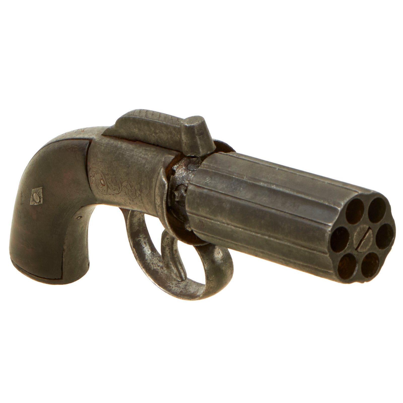 Buy Original British Victorian .36cal Pepperbox Percussion Revolver with Birmingham Proofs - circa 1850 | Original Firearms Antique For Sale