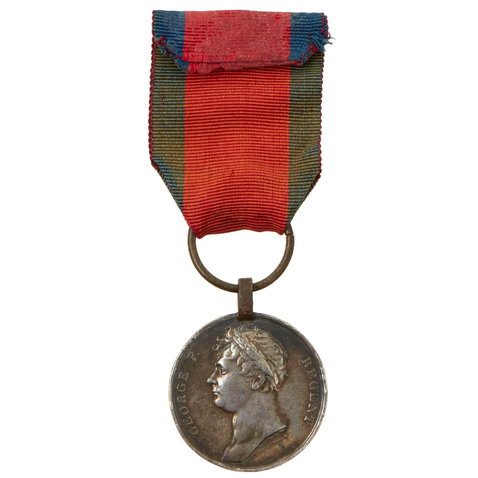 Buy Original British Napoleonic Wars Scarce Waterloo Medal 1815 Awarded to Corporal James Clark, 1st Battalion, 91st Regiment of Foot with Original Suspension Ring & Ribbon | Original Firearms Antique For Sale