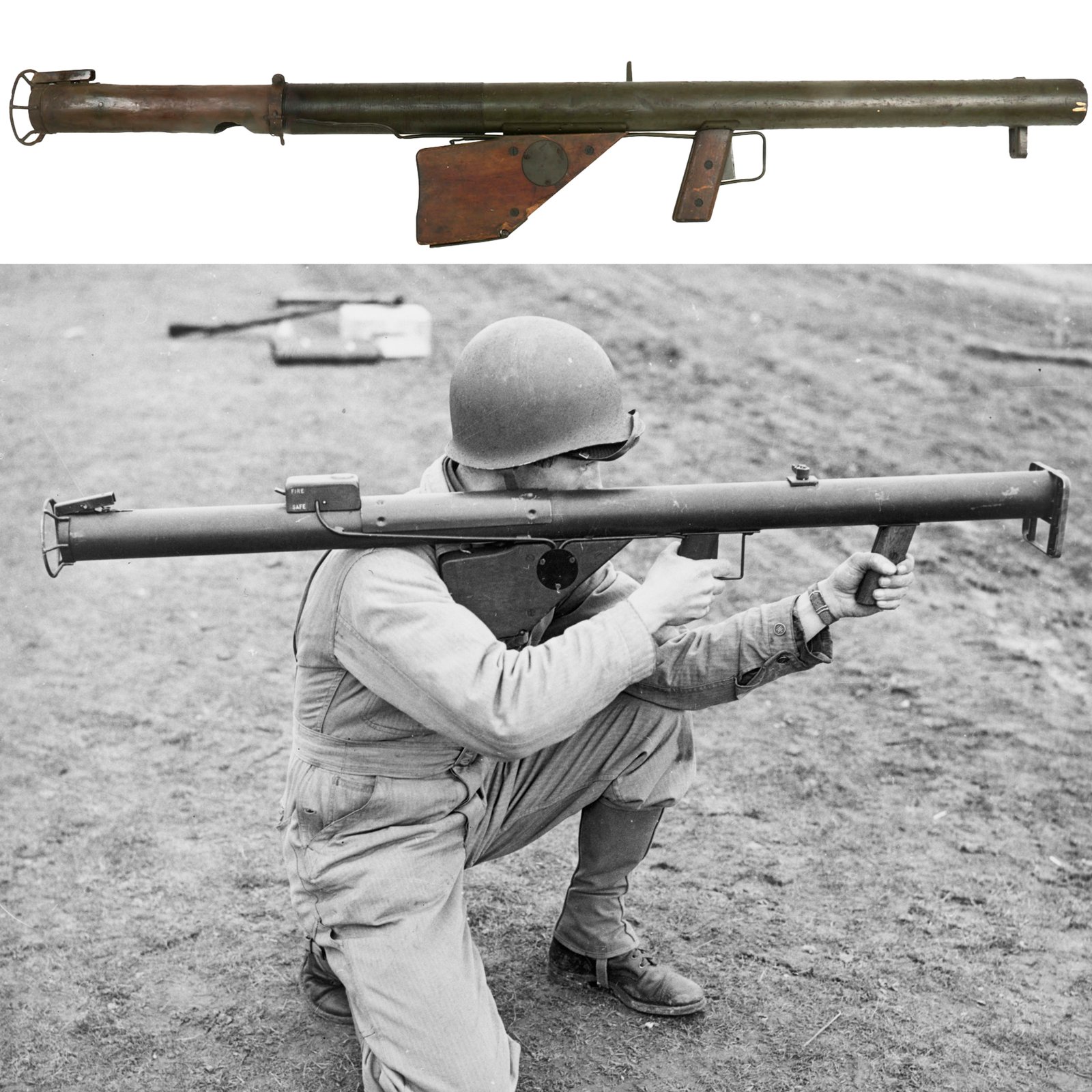 Buy Original Rare U.S. WWII 1943 M1A1 Bazooka 2.36 inch Anti-Tank Rocket Launcher Serial 162003 - Inert | Original Firearms Antique For Sale
