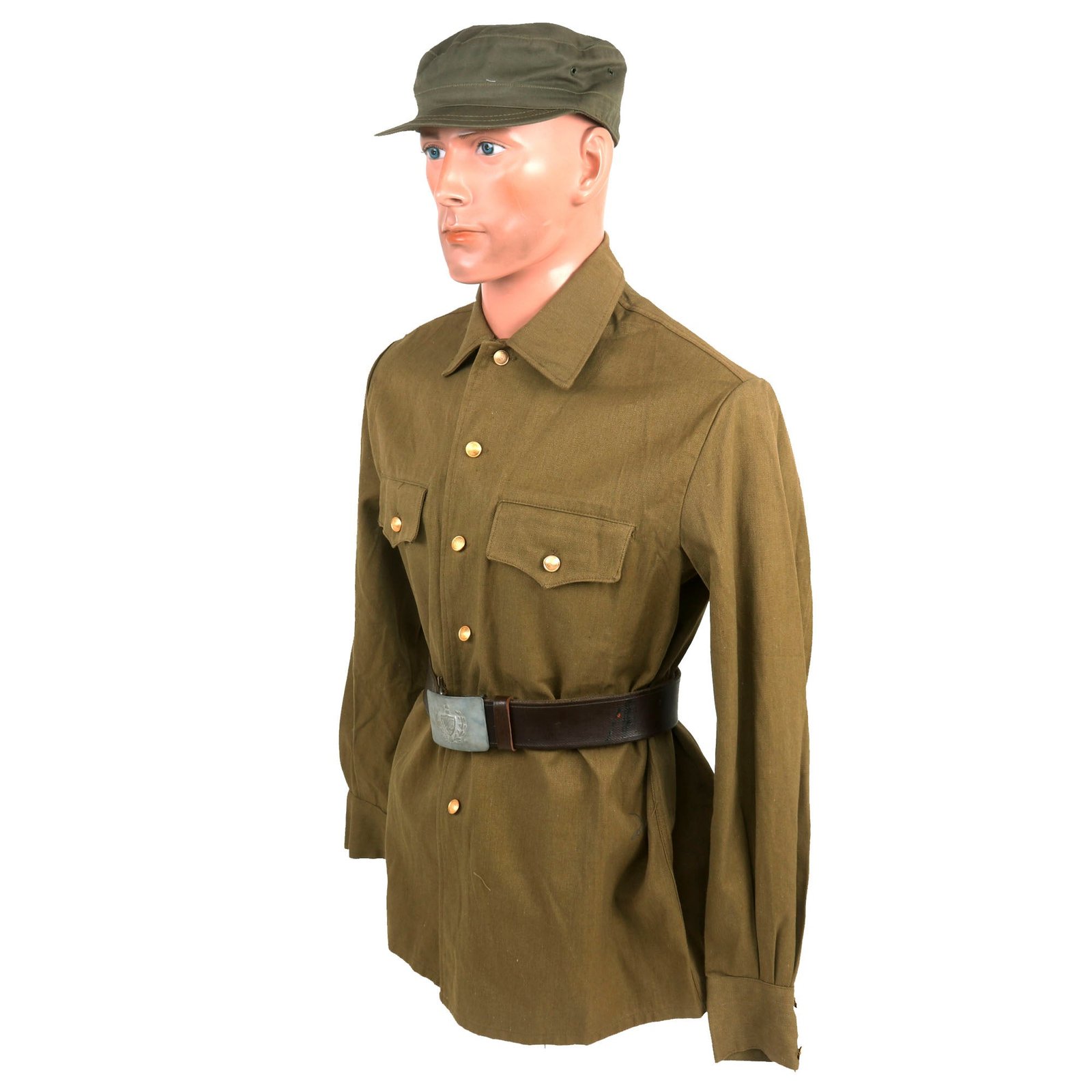 Buy Original Cuban Army Uniform Captured During 1983 U.S. Invasion of Grenada - Fatigue Cap, Shirt, Belt with Cuban Army Buckle | Original Firearms Antique For Sale