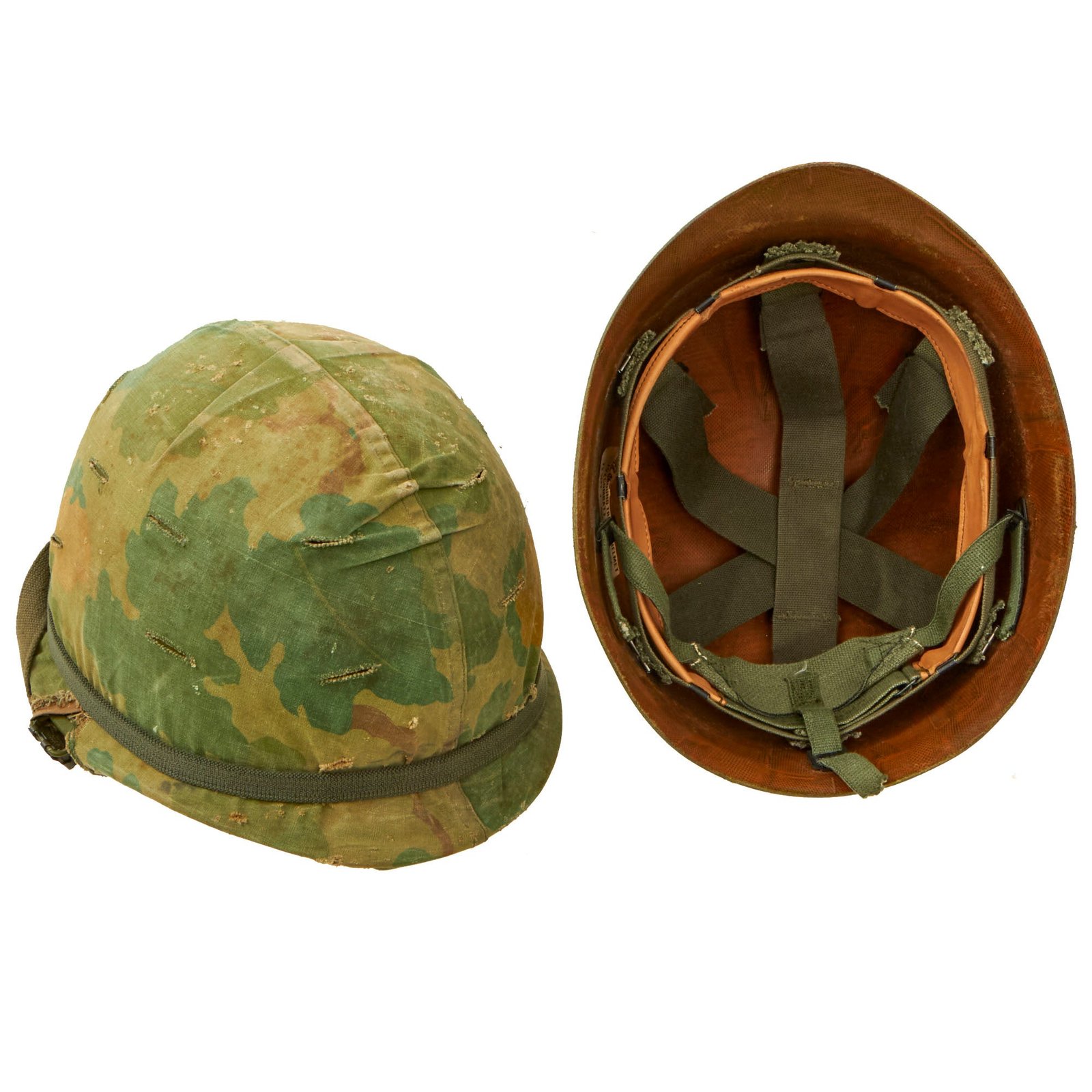 Buy Original U.S. Vietnam War M1 Helmet with Camouflage Cover and 1973 Dated Liner | Original Firearms Antique For Sale