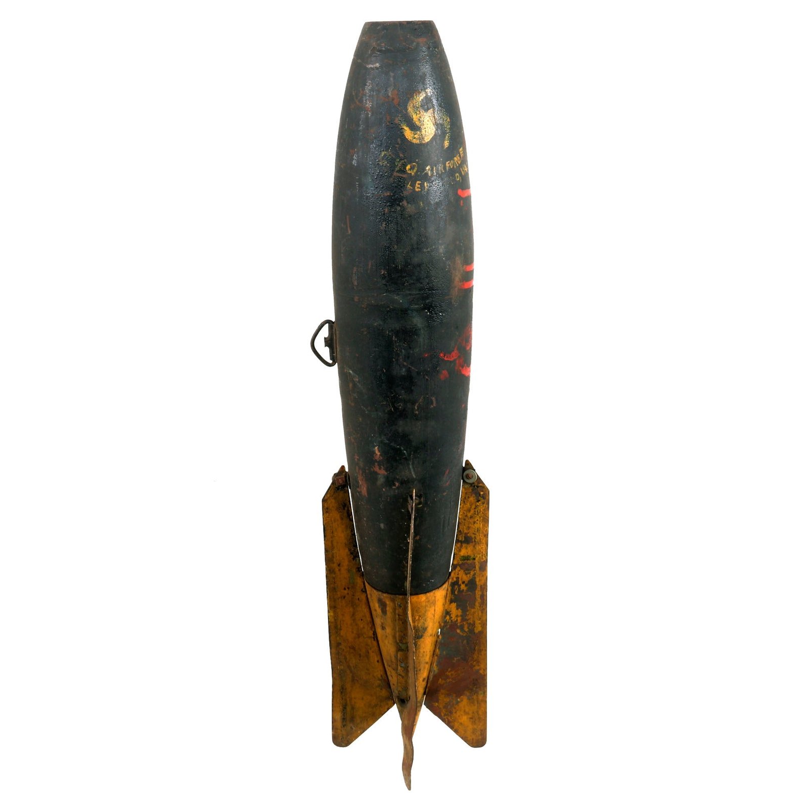 Buy Original U.S. WWI Inert Aerial Mk. I Drop Bomb Painted Post War for the 33rd Pursuit Squadron & GHQ Air Force | Original Firearms Antique For Sale