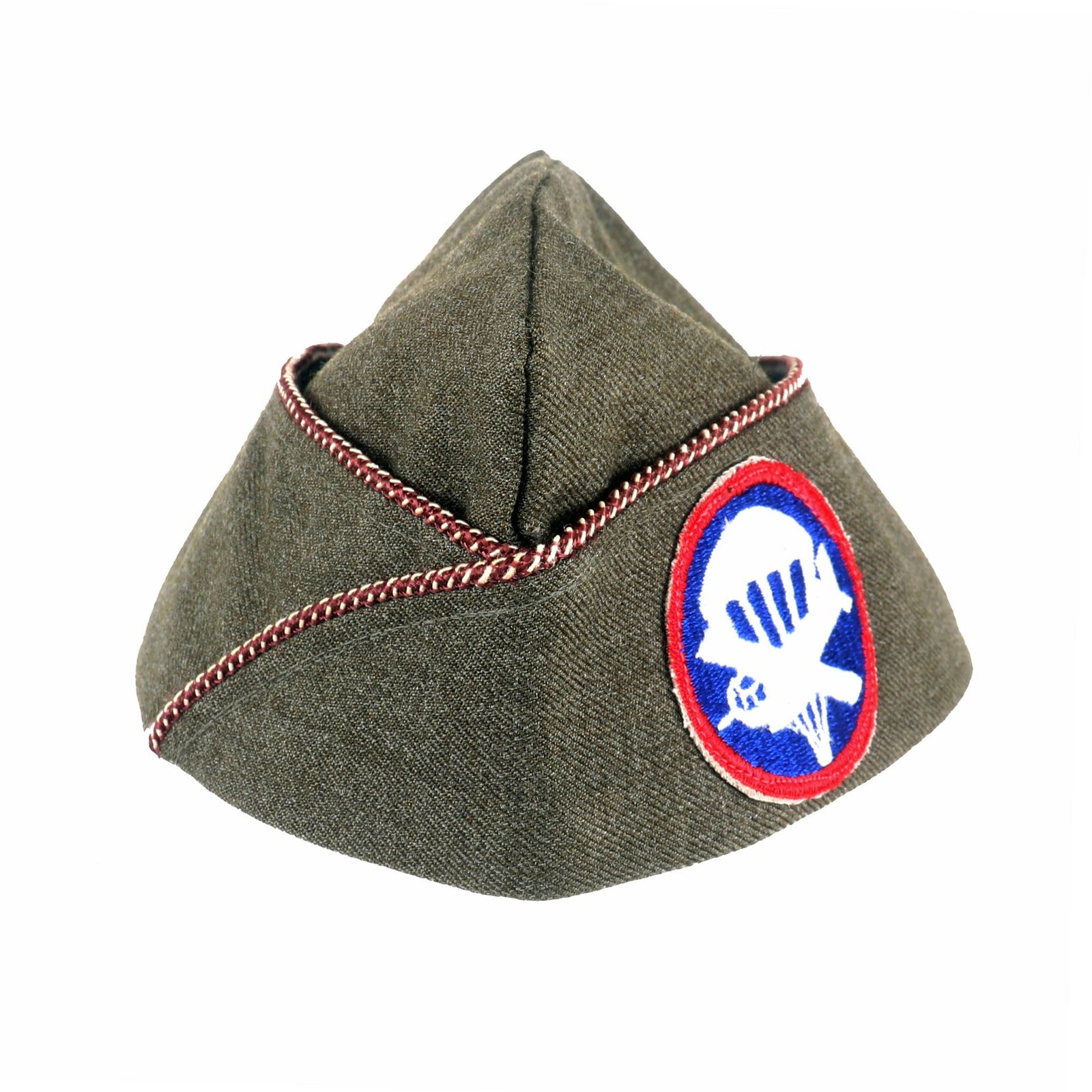 Buy Original U.S. WWII Medical Piped Overseas Cap with Paraglide Airborne Cap Insignia | Original Firearms Antique For Sale