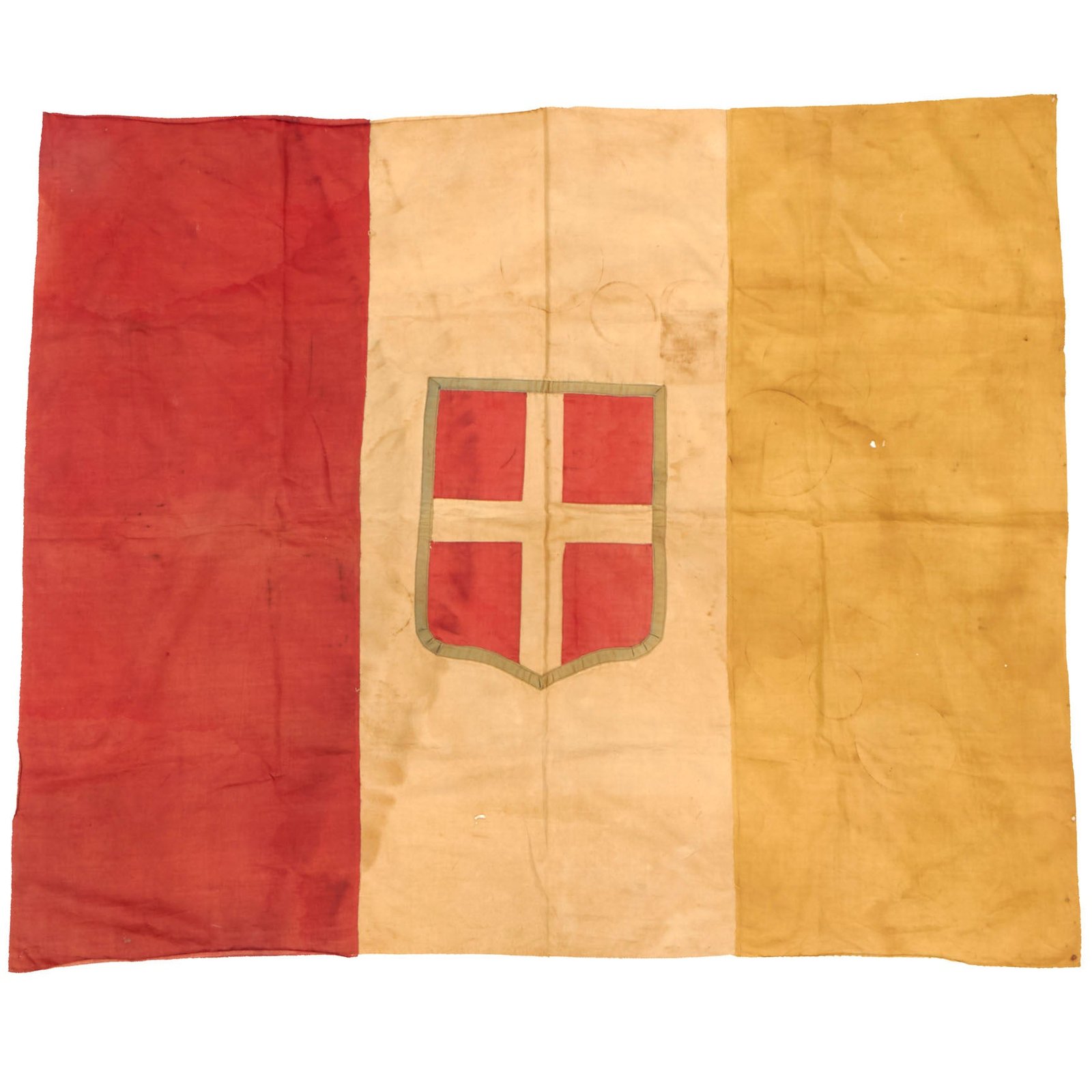 Buy Original Italian WWII Kingdom of Italy Flag with Multi-Piece Savoy Coat of Arms - 37 x 44” | Original Firearms Antique For Sale