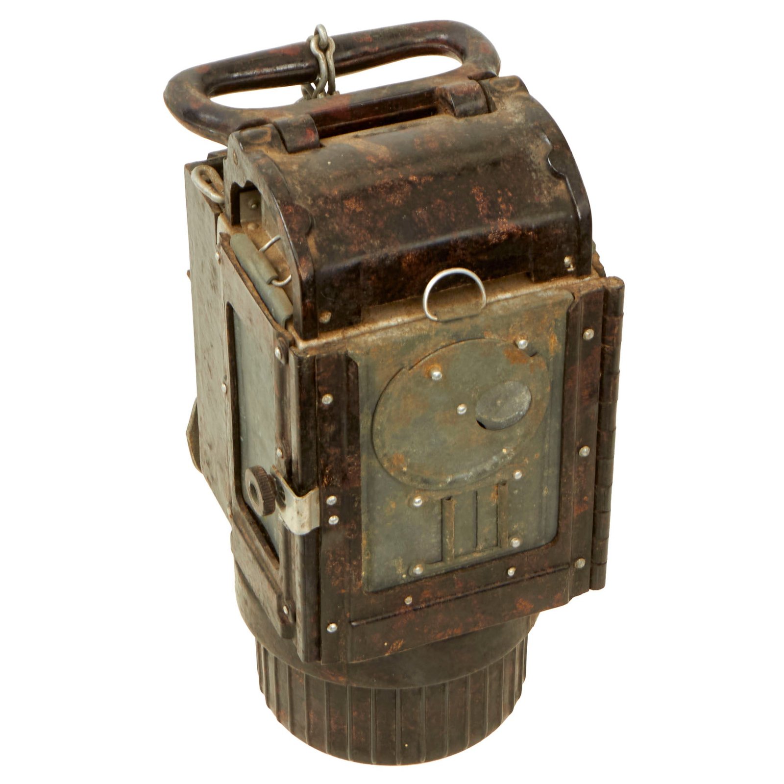 Buy Original German WWII Bakelite & Aluminum Carbide Trench Lantern with "Blackout" Covers & Mounting Hook - Waffenamt Marked | Original Firearms Antique For Sale