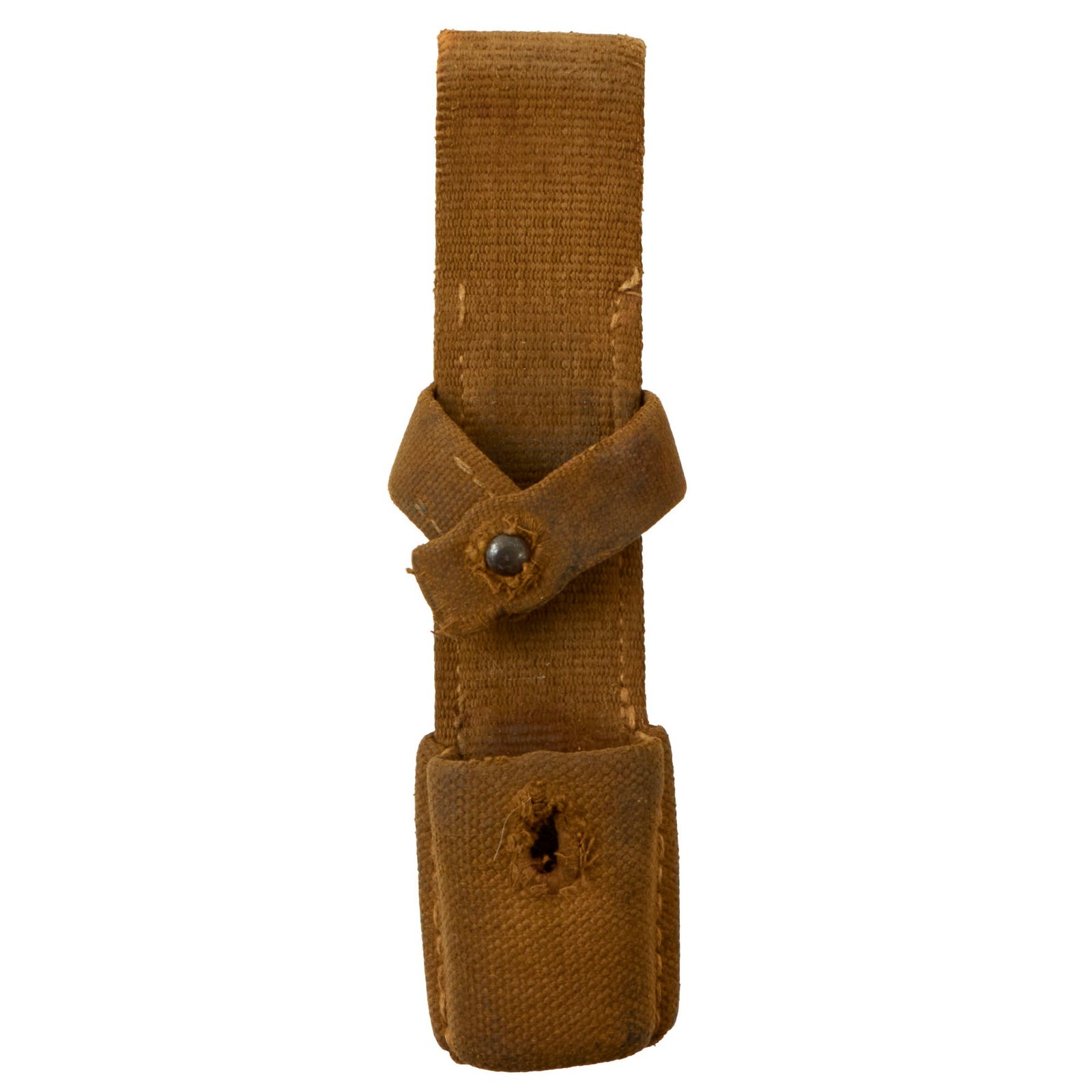 Buy Original German WWII Rare Tropical Afrikakorps DAK Canvas Web Bayonet Frog | Original Firearms Antique For Sale