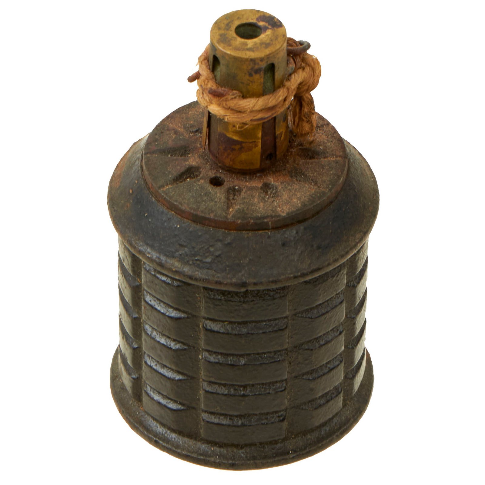 Buy Original Japanese WWII 1941 Dated Type 97 Inert Fragmentation Hand Grenade with Fuse & Pull String | Original Firearms Antique For Sale