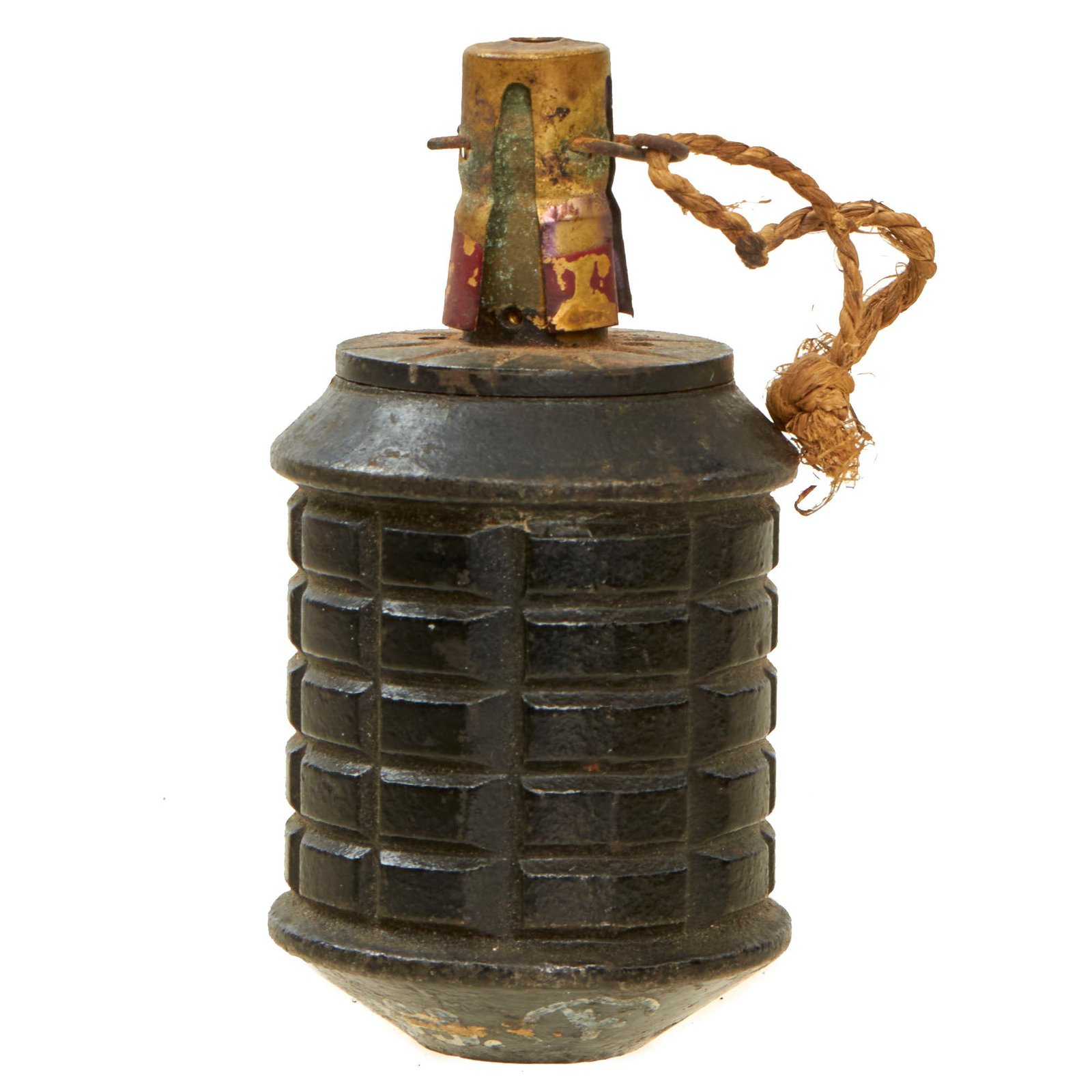 Buy Original Japanese WWII Type 97 Inert Fragmentation Hand Grenade with Fuse - Dated 1942 | Original Firearms Antique For Sale