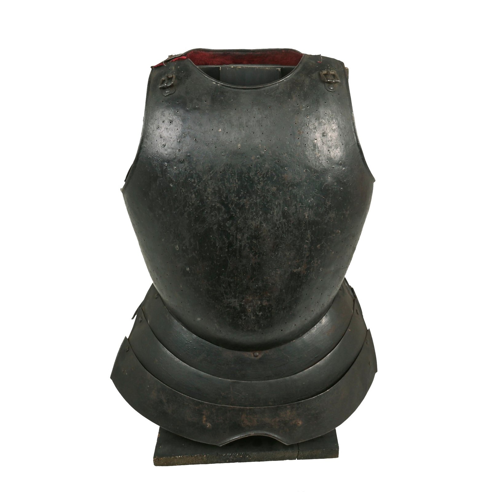 Buy Original 17th Century English Style Lightweight Mounted Trooper Vented Plate Armor Cuirass Set with Faulds - Formerly Part of the A.A.F. Tank Museum | Original Firearms Antique For Sale