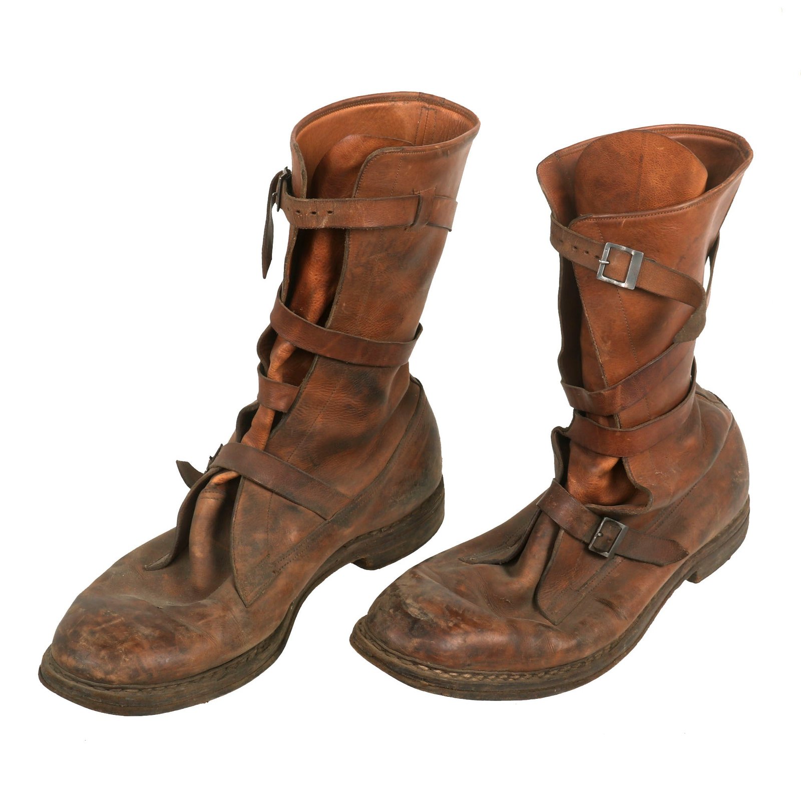 Buy Original U.S. WWII Matched Private Purchase Wrap Around Strap Closure Tanker Boots - Size 9 | Original Firearms Antique For Sale
