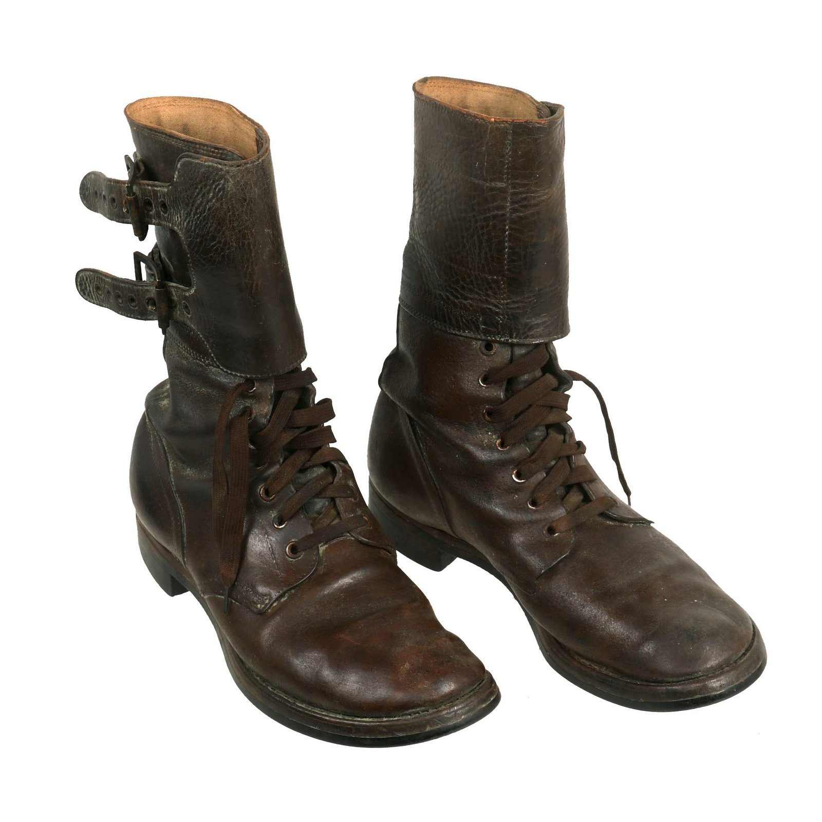 Buy Original U.S. WWII / Korean War M-1943 Double Buckle Combat Service Boots by Endicott Johnson Corporation - Matched Size 8 ½ | Original Firearms Antique For Sale