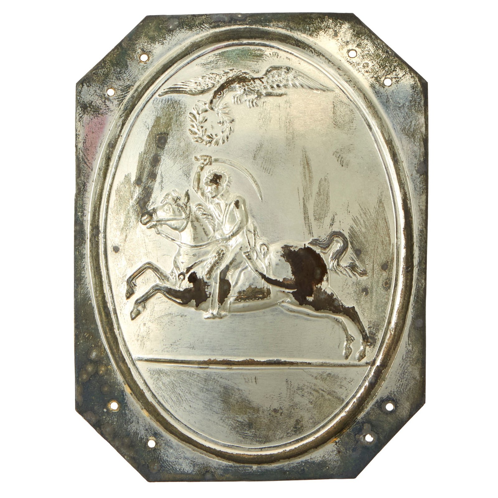 Buy Original U.S. War of 1812 Era Regiment of Light Dragoons (United States) Cavalry Cap Plate - First Known Distinctive Metal Branch Insignia Authorized for the U.S. Army - Formerly Part of the A.A.F. Tank Museum | Original Firearms Antique For Sale