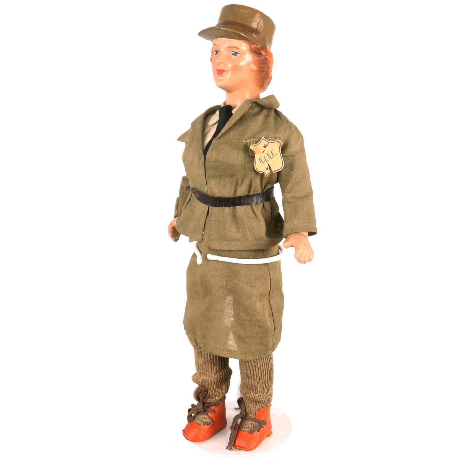 Buy Original U.S. WWII Women’s Army Auxiliary Corps Freundlich W.A.A.C. Composition Doll With Original Tag | Original Firearms Antique For Sale