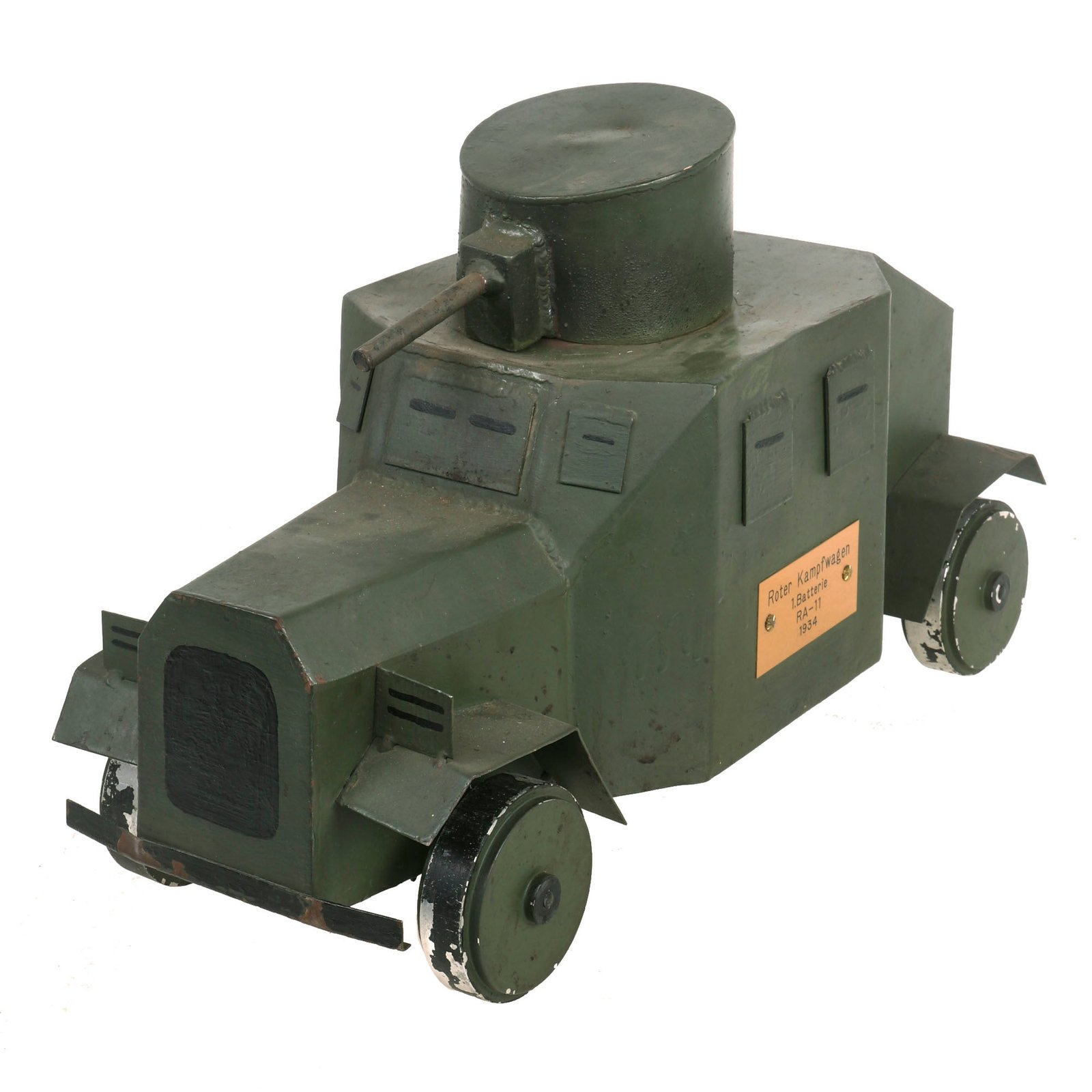 Buy Original German Weimar Period "Roter Kampfwagen" Armored Fighting Vehicle Toy Steel Model with 1934 Dated Plaque Added Later  - A.A.F. Tank Museum | Original Firearms Antique For Sale