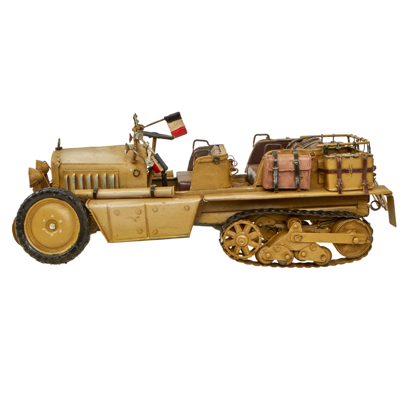 Buy Original French WWII Model Citroën Half-Track Type P17 with Trailer - Contemporary Folk Art Steel Model | Original Firearms Antique For Sale