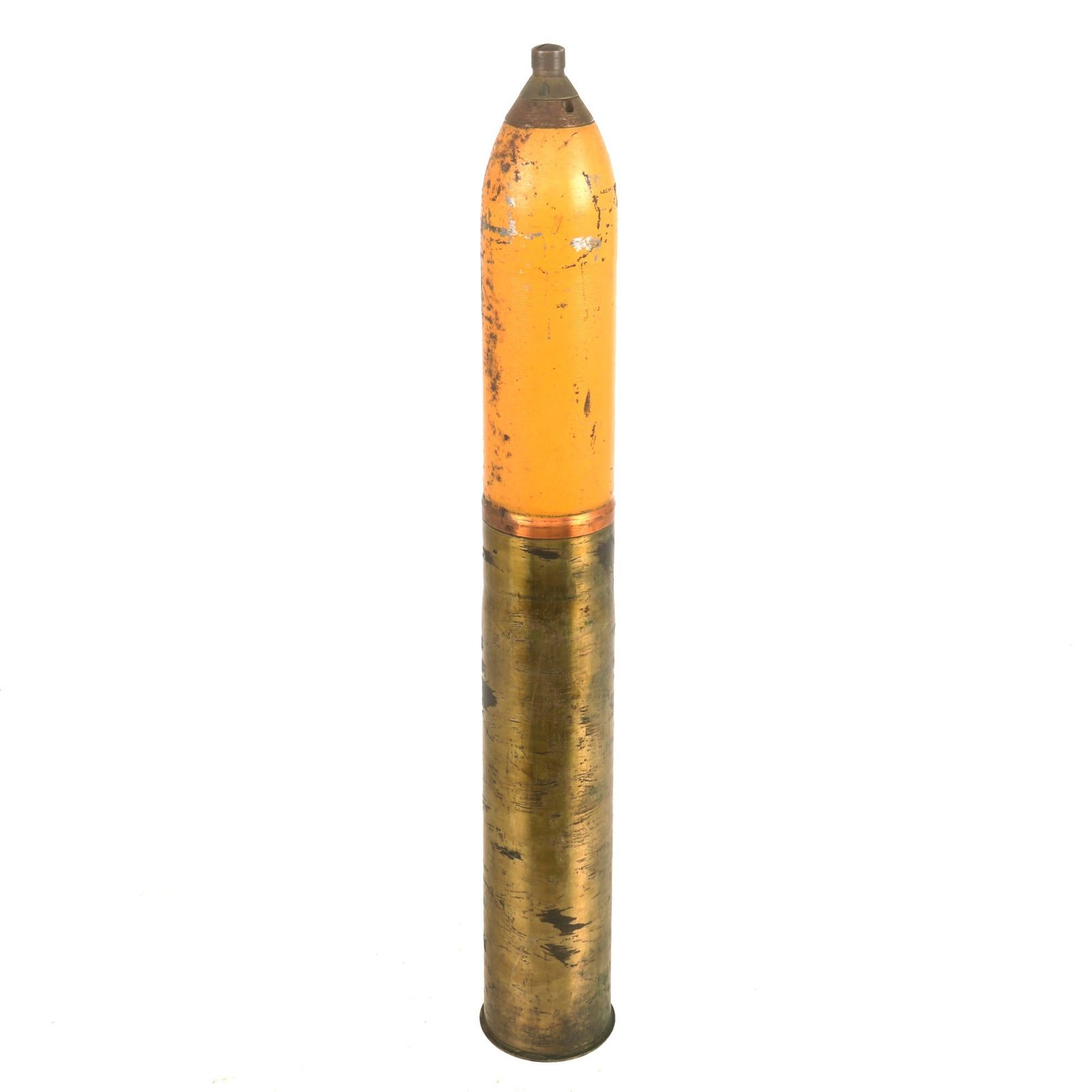 Buy Original U.S. WWII 75mm M2-M6 Artillery Round Projectile & Casing with Fuse | Original Firearms Antique For Sale