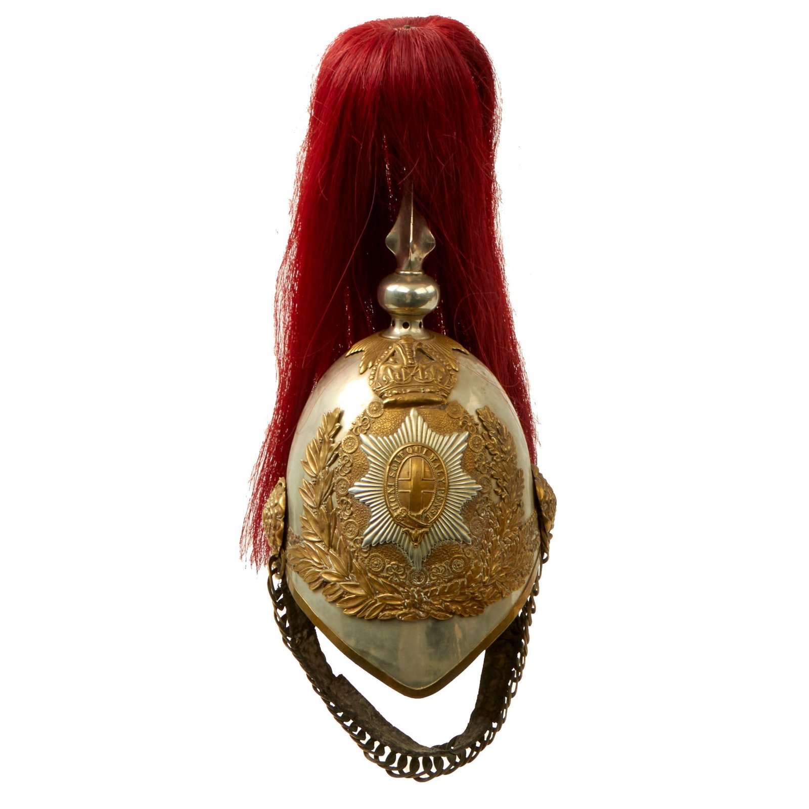 Buy Original British Victorian Era Household Cavalry Lifeguard Parade Helmet with Red Plume | Original Firearms Antique For Sale