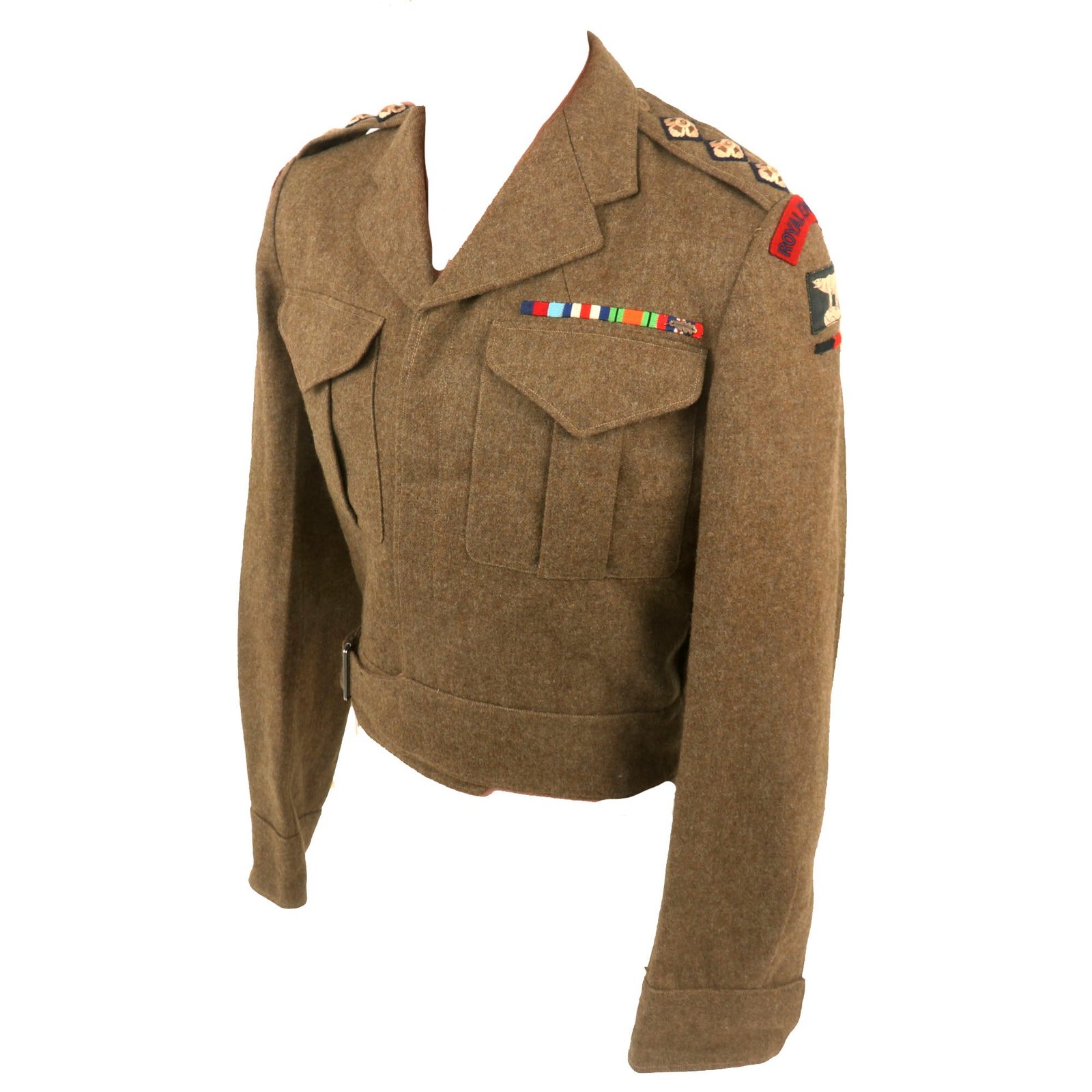Buy Original British WWII 49th West Riding Division Royal Engineers Captain’s Battledress Uniform with Ribbon Bar | Original Firearms Antique For Sale