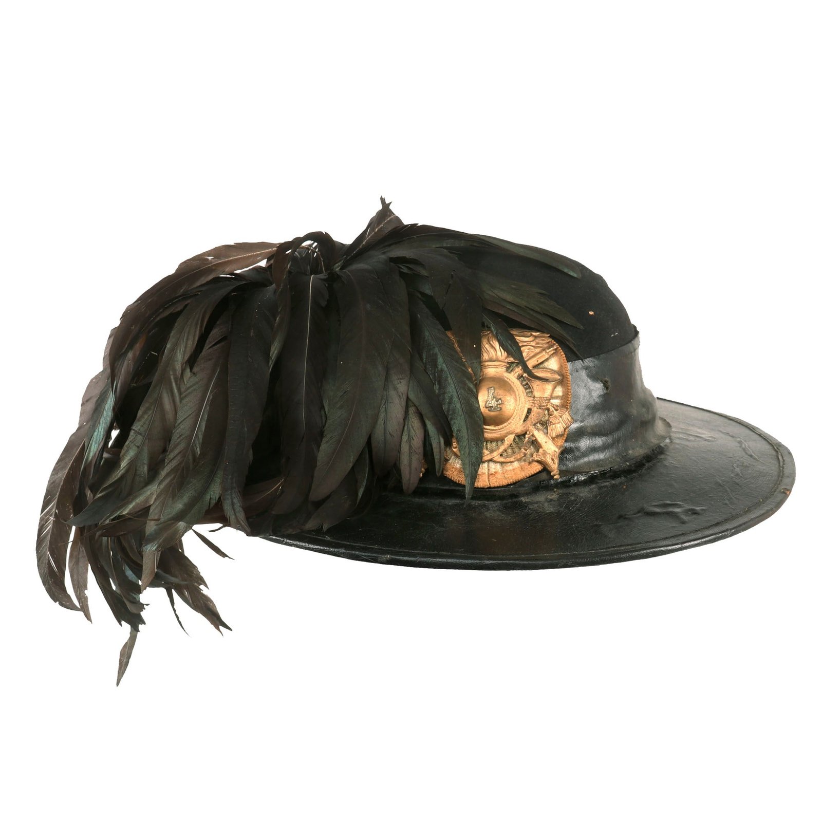 Buy Original Italian WWI Extremely Scarce 4th Bersaglieri Regiment Infantry Officer Dress Hat with Capercaillie Feather Plume | Original Firearms Antique For Sale