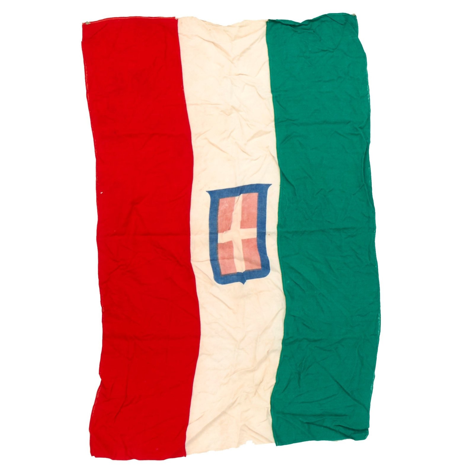 Buy Original Italian WWII Kingdom of Italy Flag Banner with Savoy Coat of Arms - 26 x 40” | Original Firearms Antique For Sale