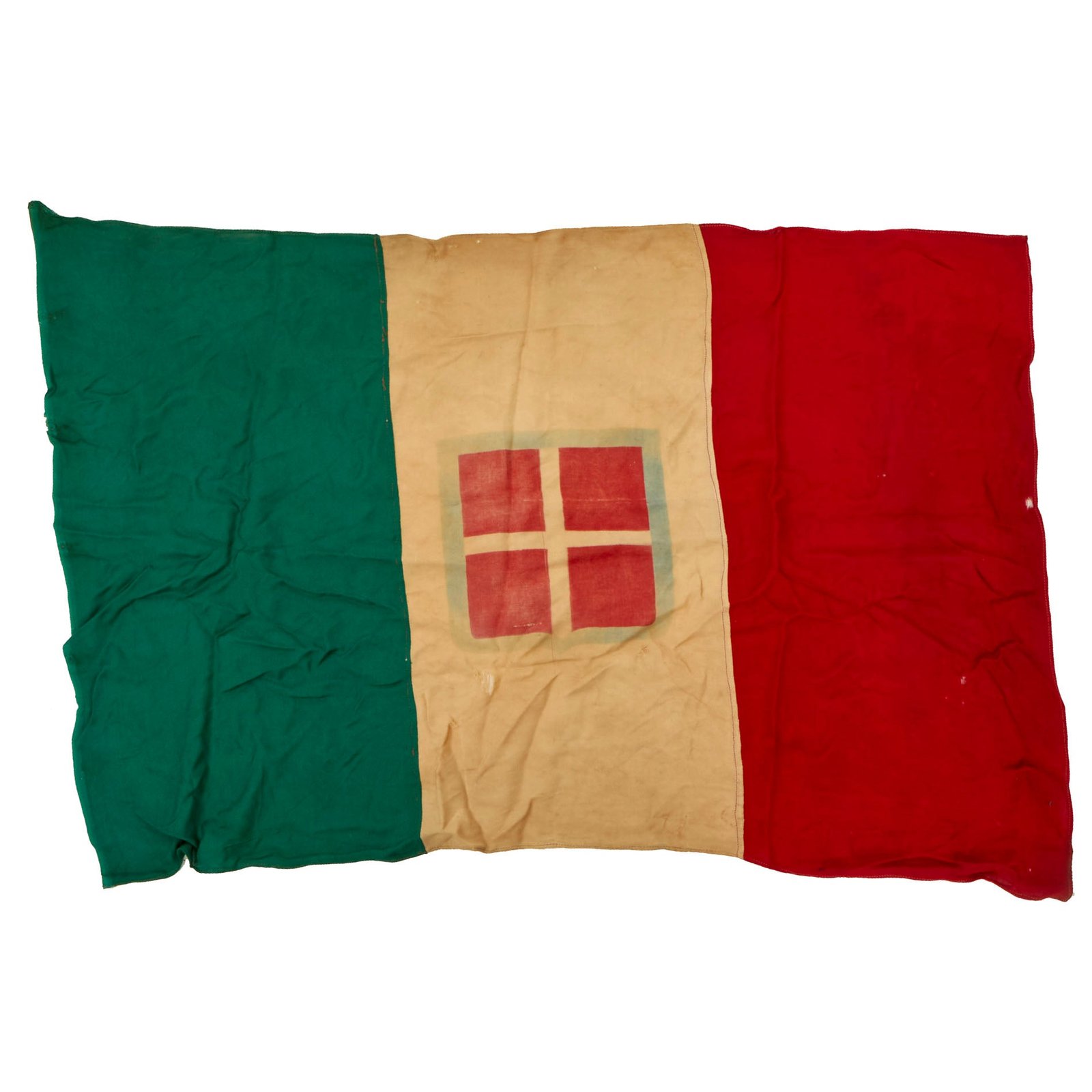 Buy Original Italian WWII Large Kingdom of Italy Flag With Savoy Coat of Arms - 26 x 40” | Original Firearms Antique For Sale