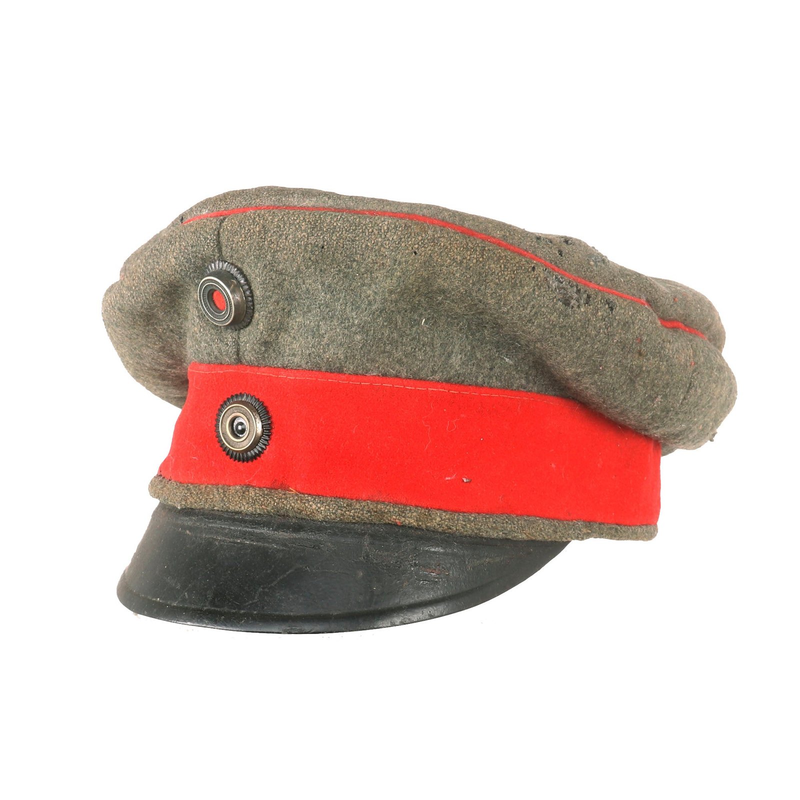 Buy Original Imperial German WWI Prussian M1910 Feldgrau Infantry Officer Schirmmütze Visor Cap | Original Firearms Antique For Sale