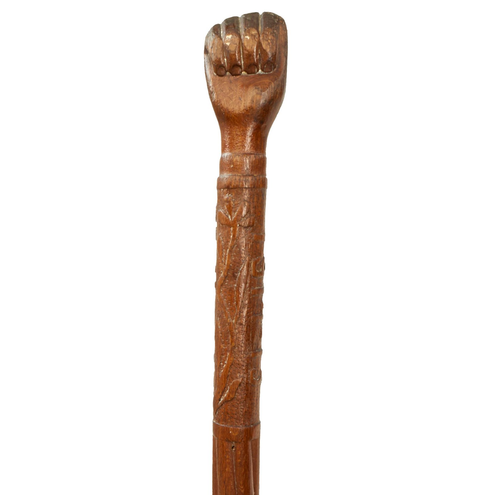 Buy Original Imperial Russian WWI 1915 Dated Carved Wooden Swagger Stick with Fist Handle - “In Memory of the Warriors” | Original Firearms Antique For Sale