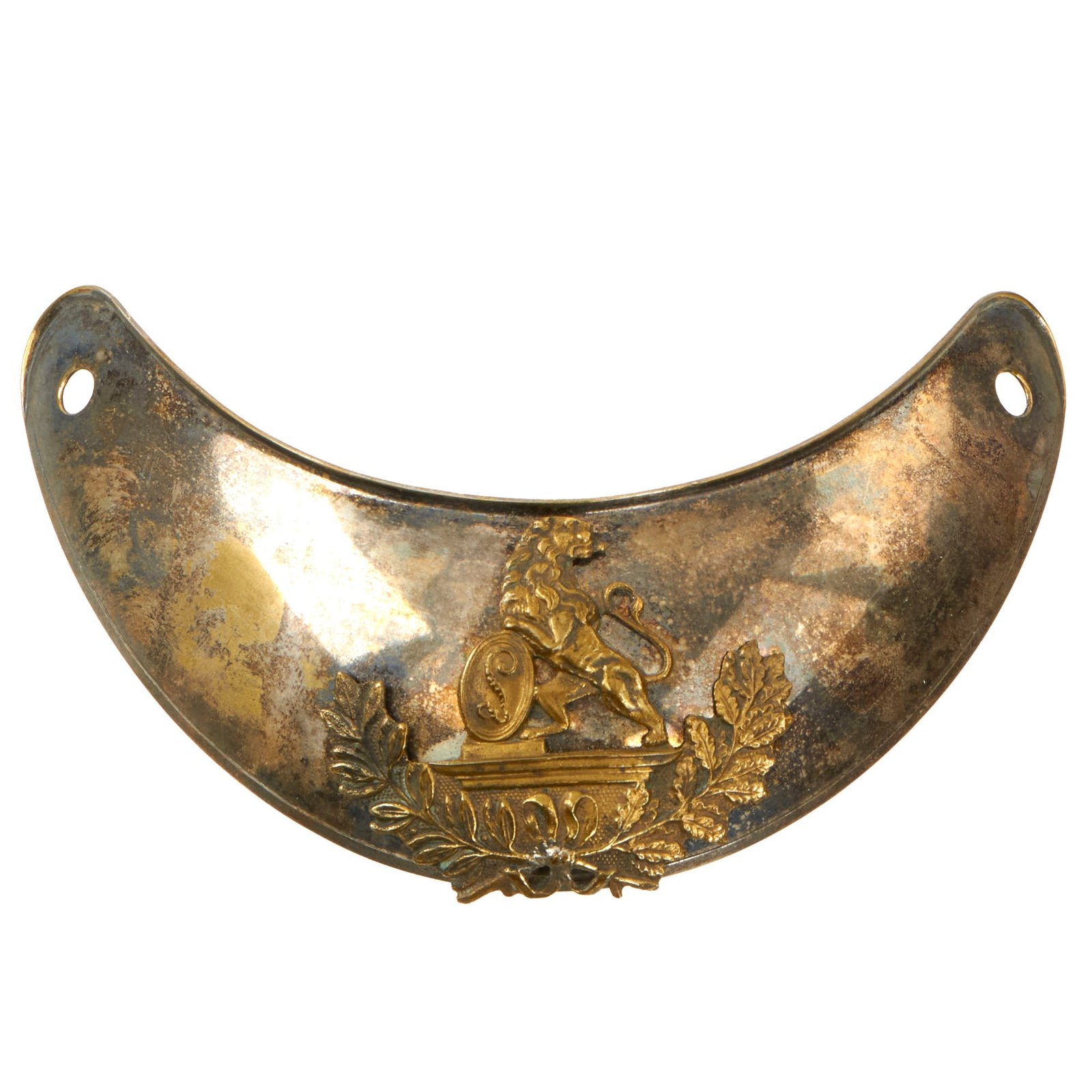 Buy Original Belgian Model 1831 Gauses-Coll Infantry Officer’s Gorget with King Leopold Device | Original Firearms Antique For Sale