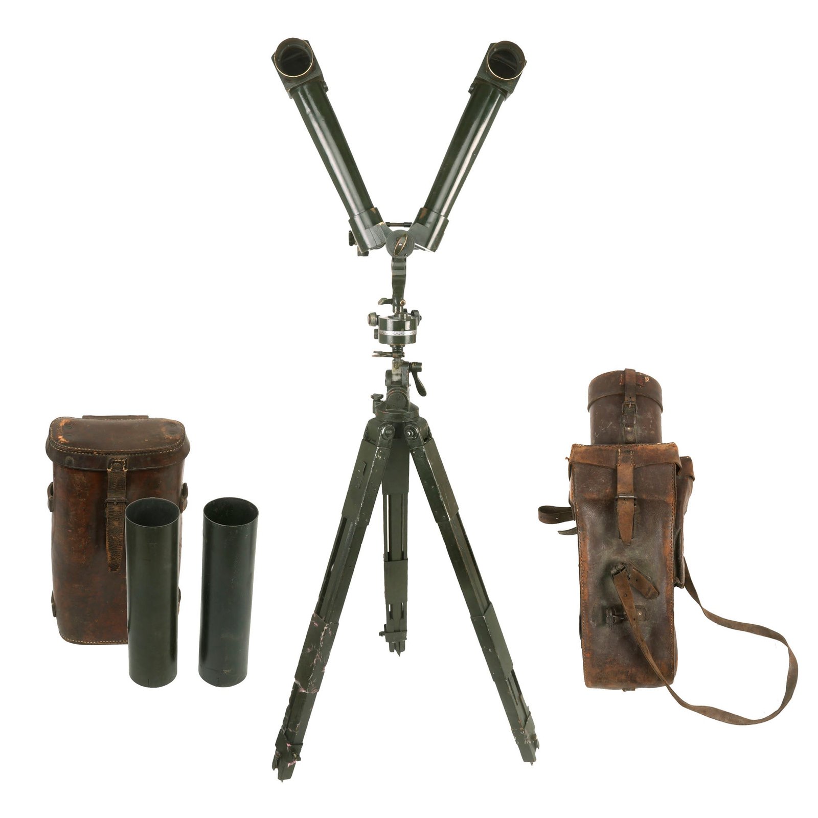 Buy Original German WWII S.f.14 Rabbit Ear Trench Optics with Tripod and Carry Case Manufactured for Romanian Allies by Busch & Carl Zeiss | Original Firearms Antique For Sale
