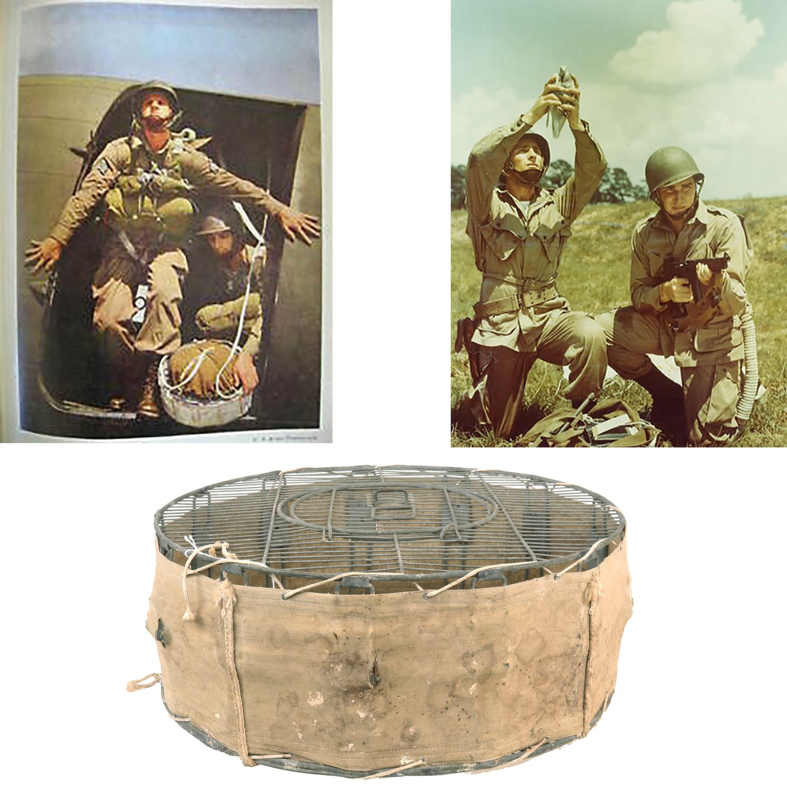 Buy Original U.S. WWII Airborne Parachute Pigeon Cage Drop Cage Basket | Original Firearms Antique For Sale