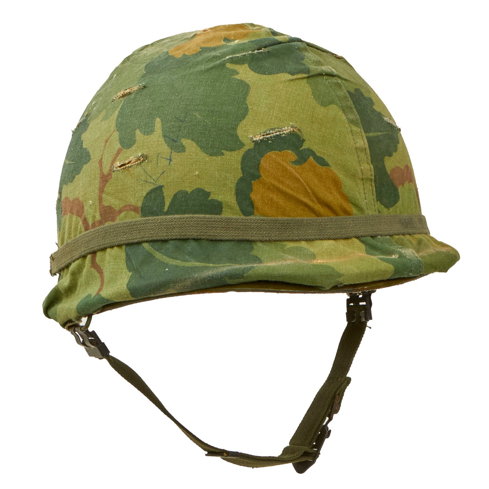 Buy Original U.S. Vietnam War M1 Helmet with Camouflage Cover and Liner | Original Firearms Antique For Sale
