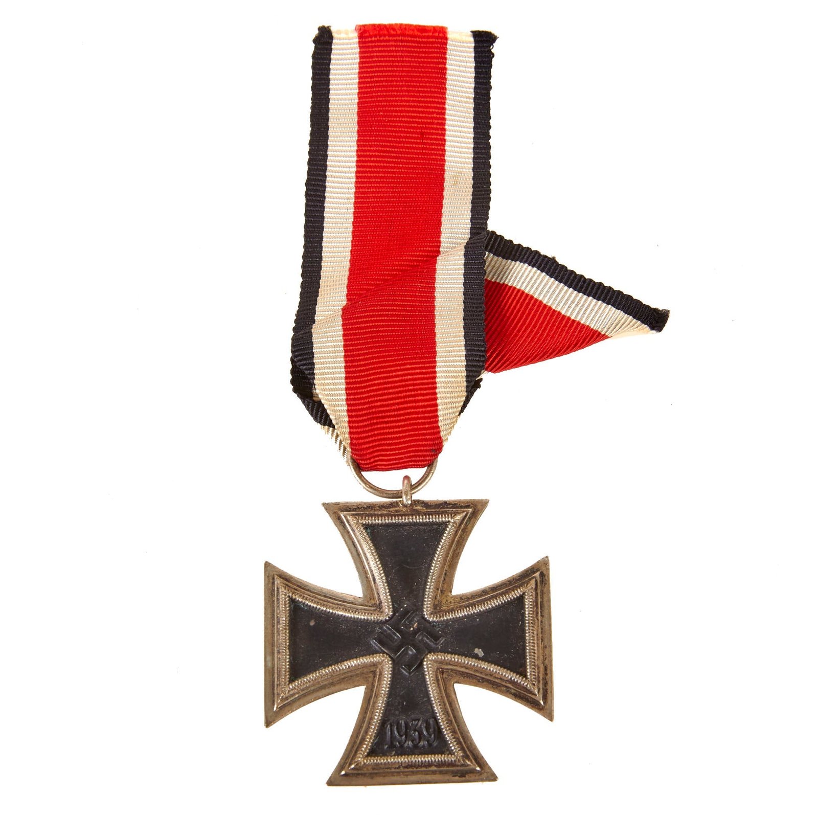 Original German WWII Wehrmacht Iron Cross 2nd Class 1939 with Ribbon - Unmarked - EKII