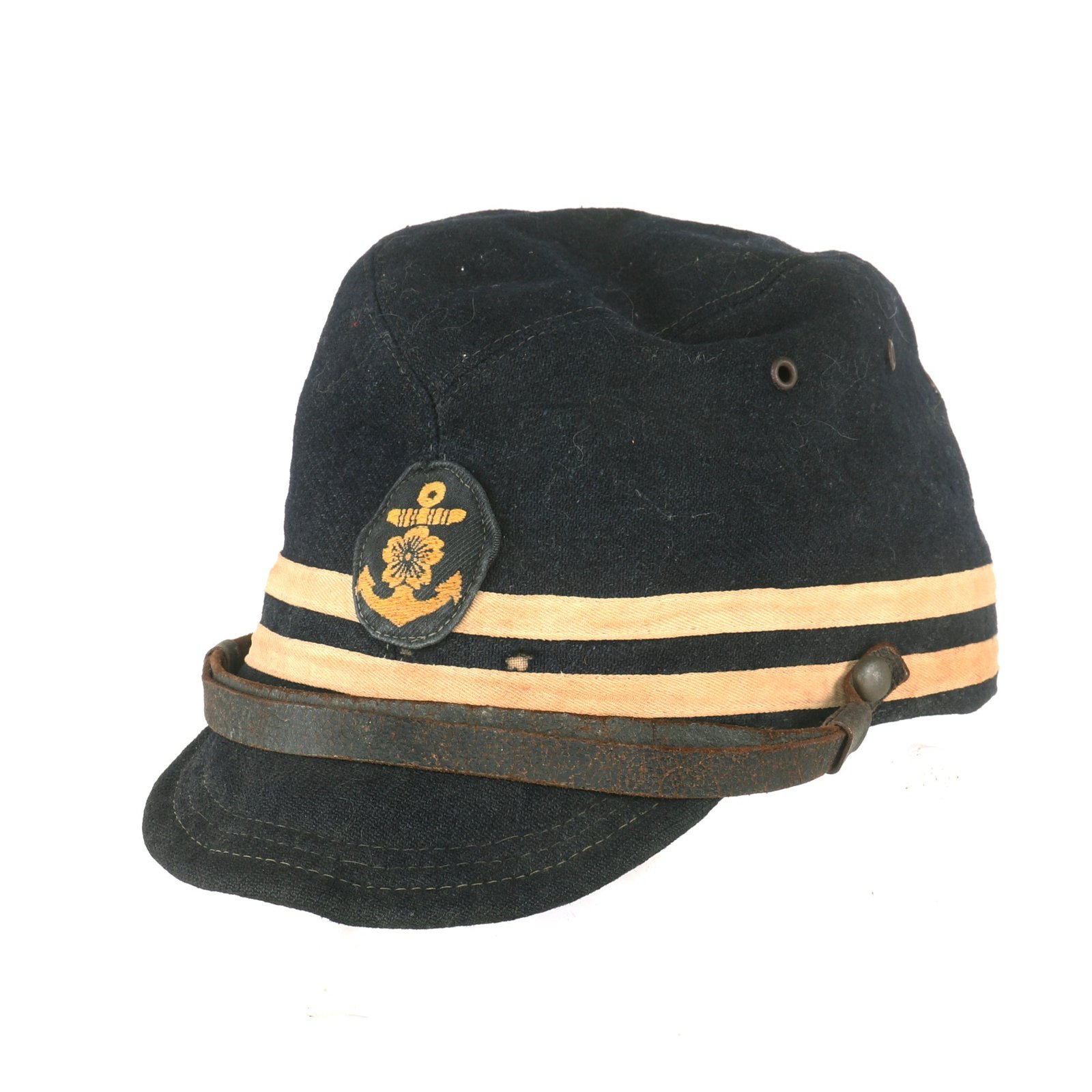 Buy Original Japanese WWII Naval Landing Forces Petty Officer First Class Black Cotton Forage Cap dated 1942 - SNLF | Original Firearms Antique For Sale