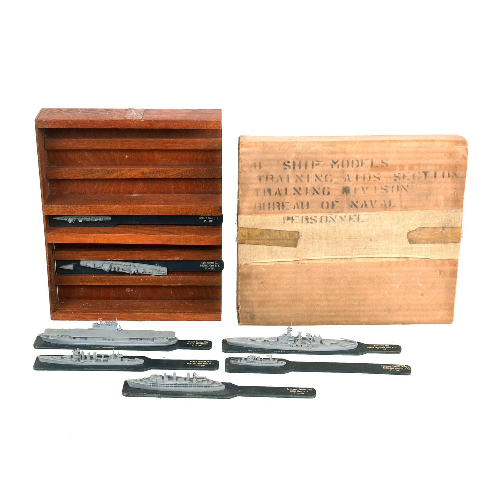 Buy Original U.S. WWII Navy Small Scale Identification Model Set in Original Box with Inventory List - Training Division Bureau of Naval Personnel | Original Firearms Antique For Sale